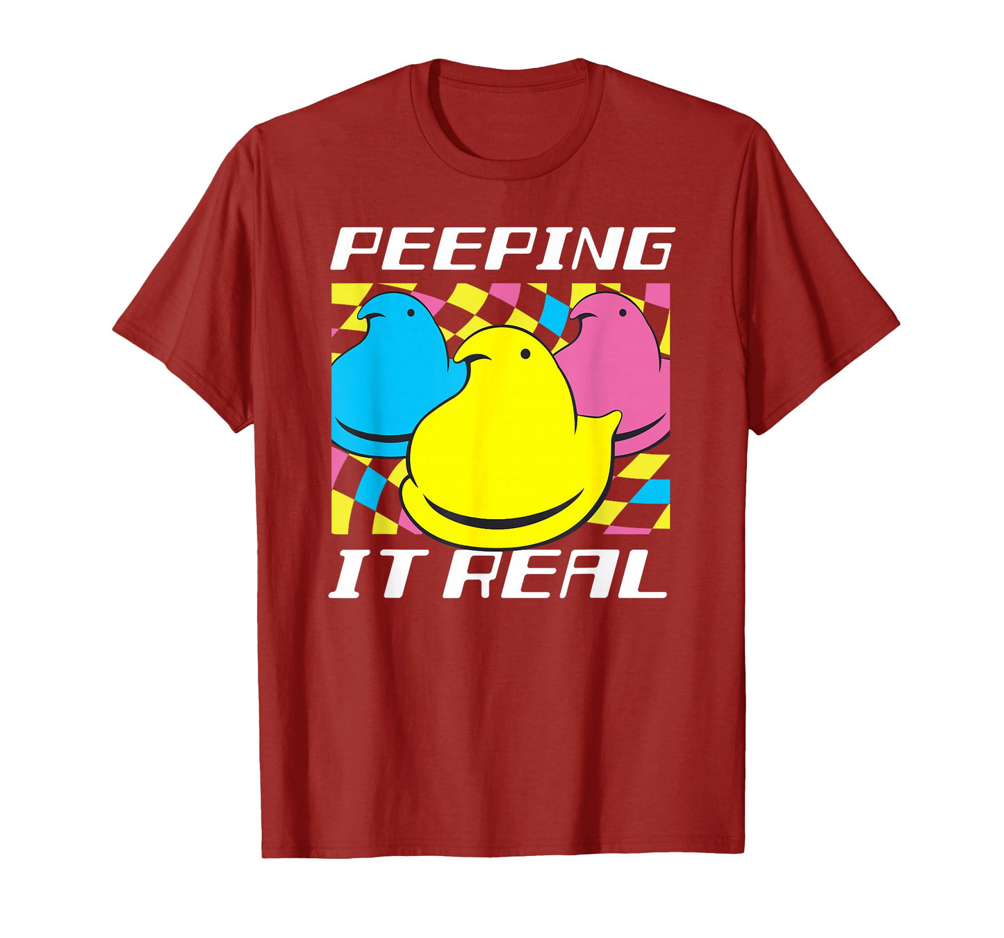Peeps Easter Peeping It Real Retro Style Chicks T-Shirt