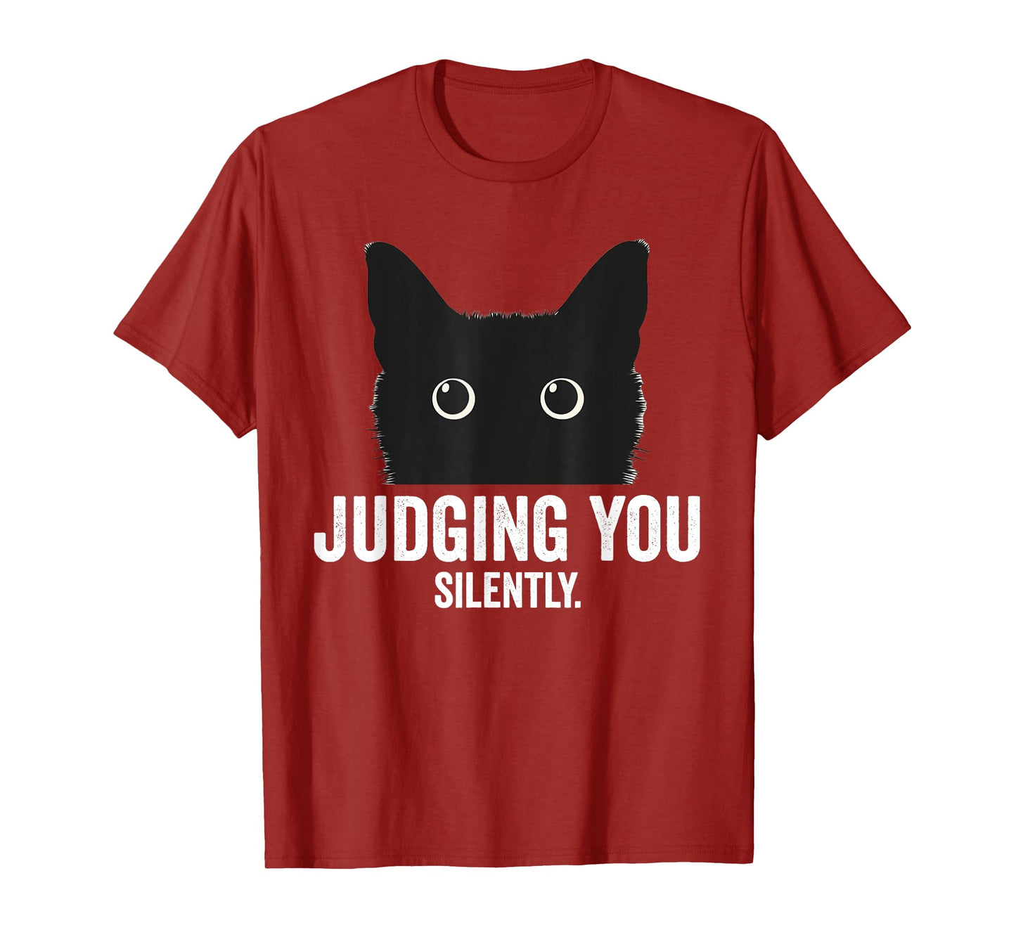 Judging You Silently Funny Black Cat T-Shirt for Men Women Kids