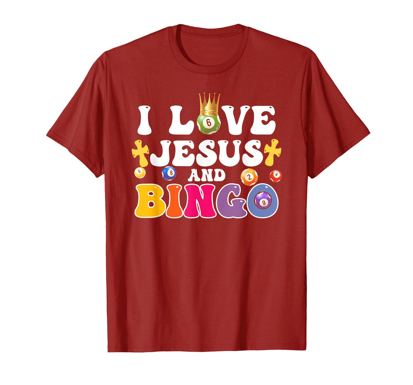 I Love Jesus And Bingo Christian Cross Board Games T-Shirt