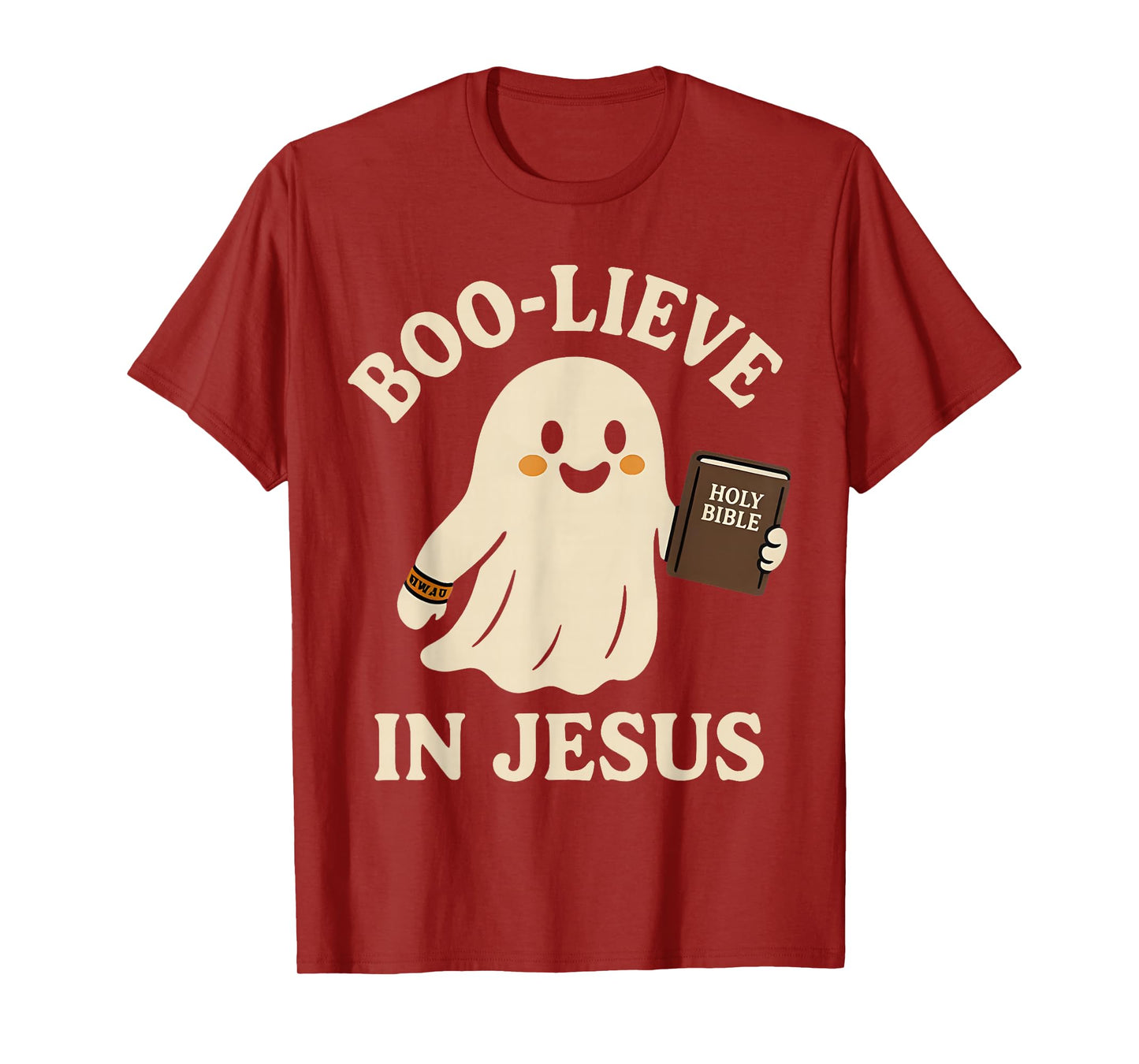 Boo-Lieve in Jesus Funny Cute Christian Halloween Ghost Kids T-Shirt