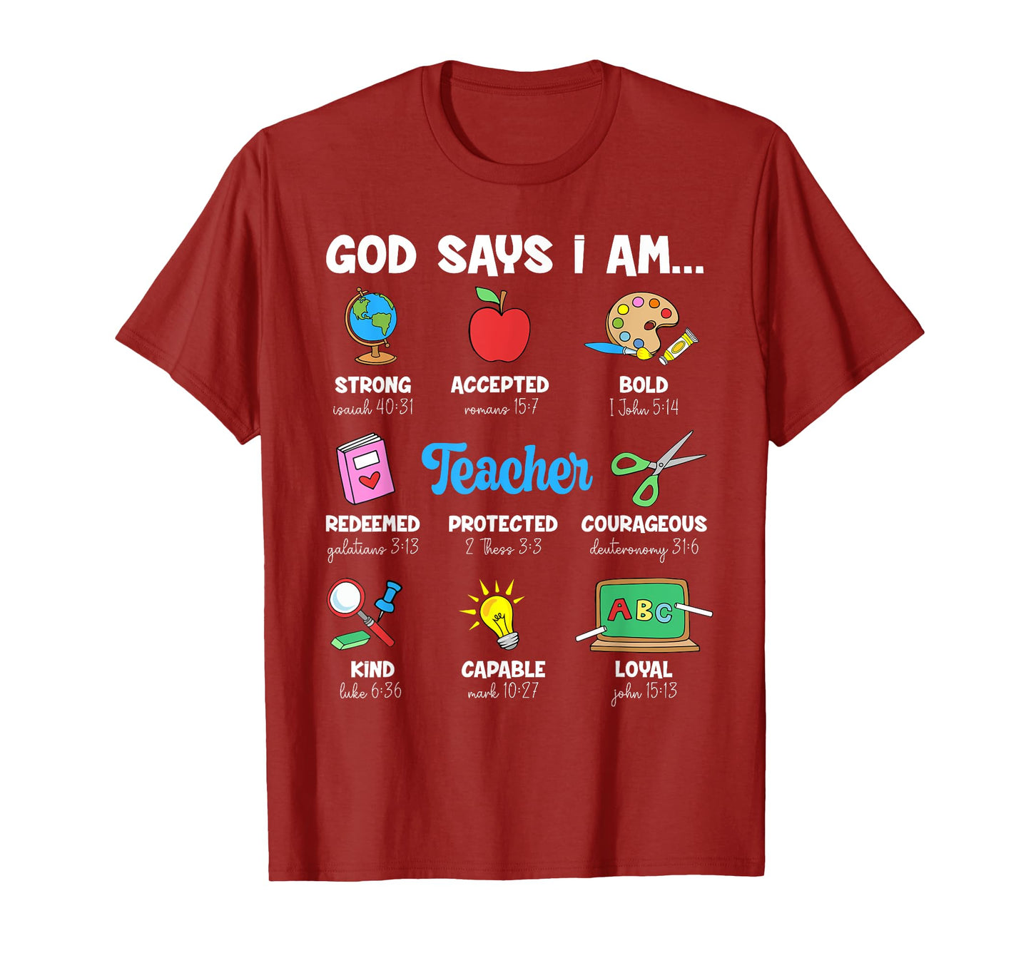 Funny God Says Im Teacher Christian Back To School Religious Men Women T-Shirt