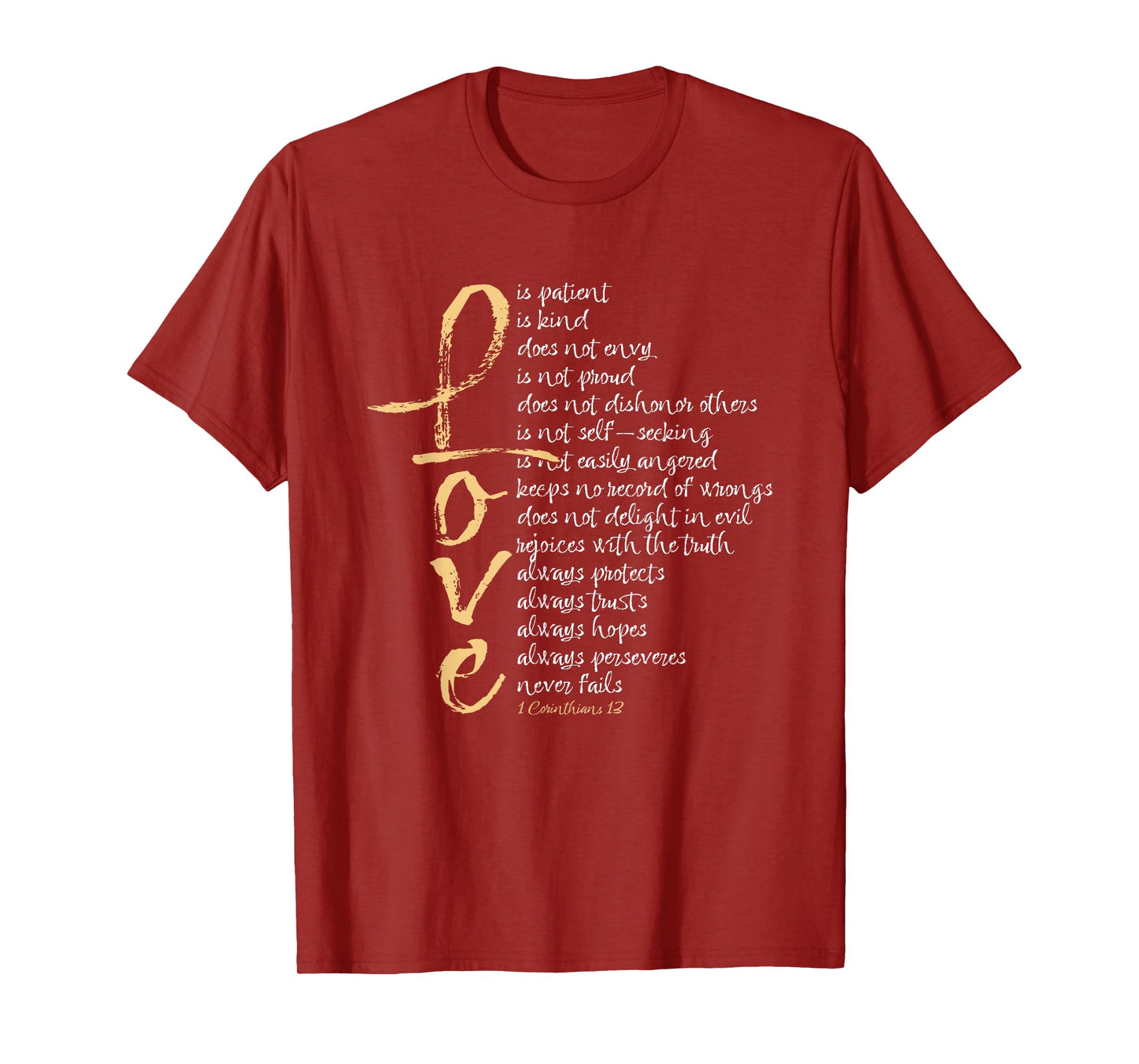 1 Corinthians 13 Bible Verse Love is Patient Love is Kind T-Shirt