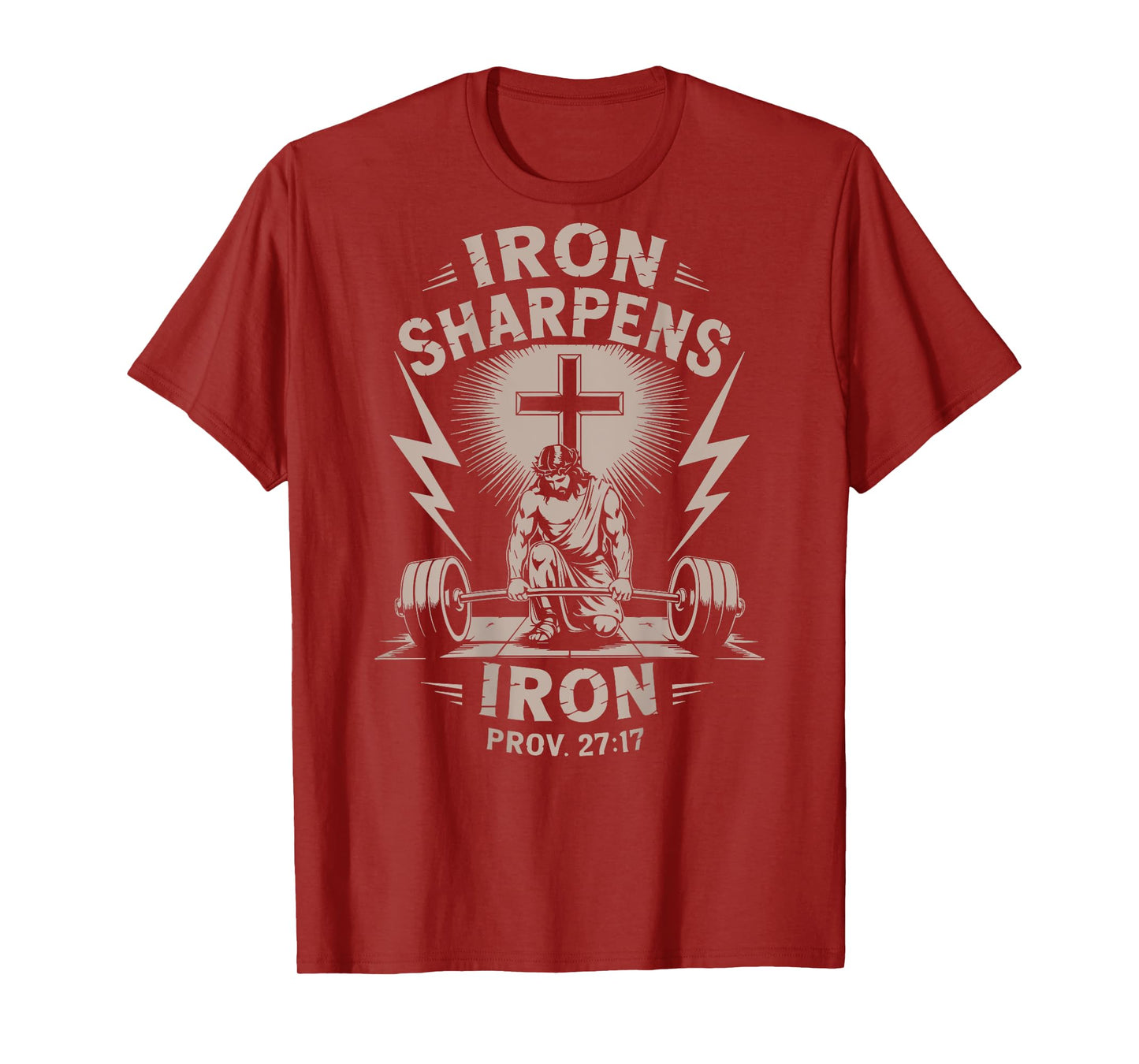 Iron Sharpens Iron Youth Christian Workout Gym Weightlifting T-Shirt
