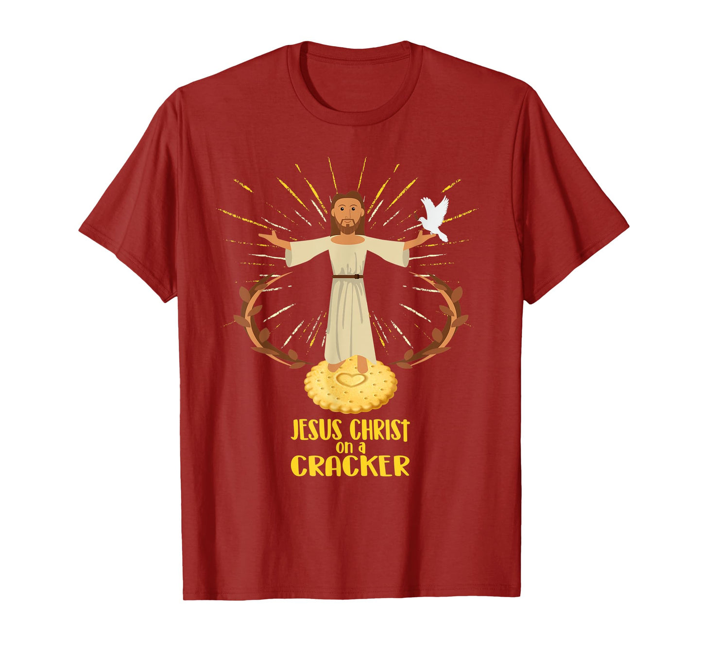 JESUS CHRIST ON A CRACKER Religious Humor T-Shirt