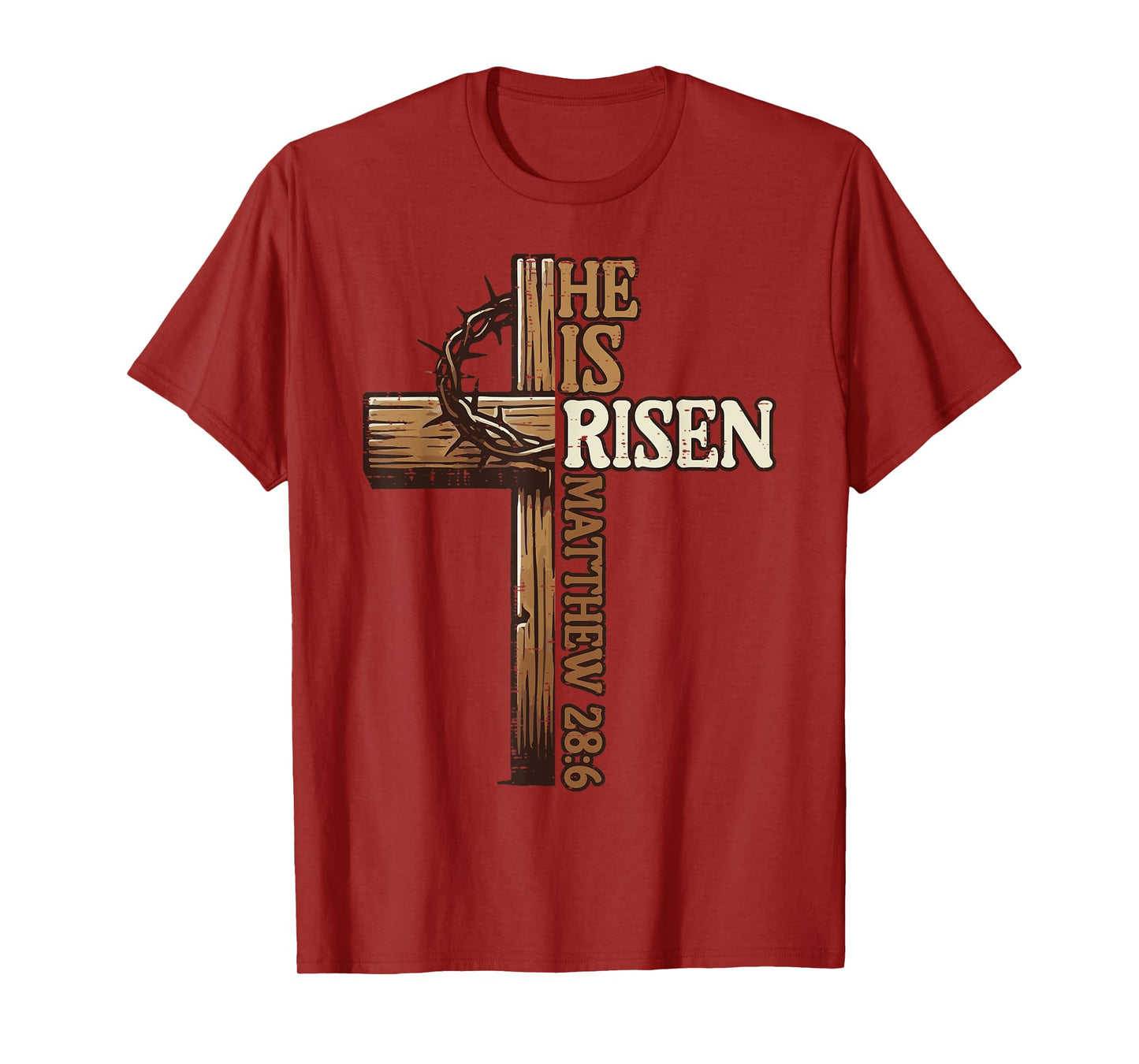 Easter Cross He Is Risen Jesus Christian Men Women Kid Youth T-Shirt