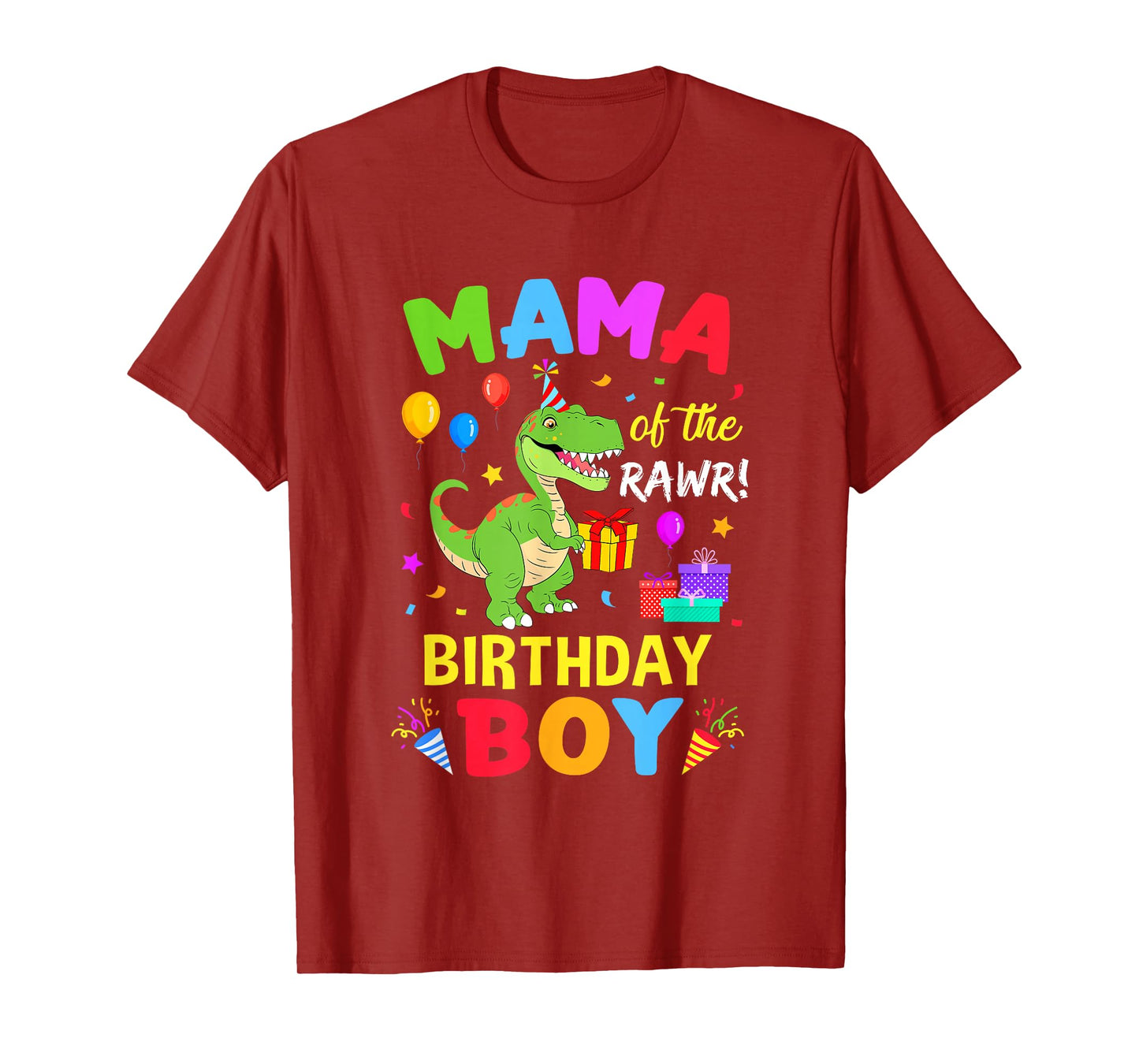 Mama Of The Birthday Boy T-Rex Funny Dinosaur Boy Party T-Shirt