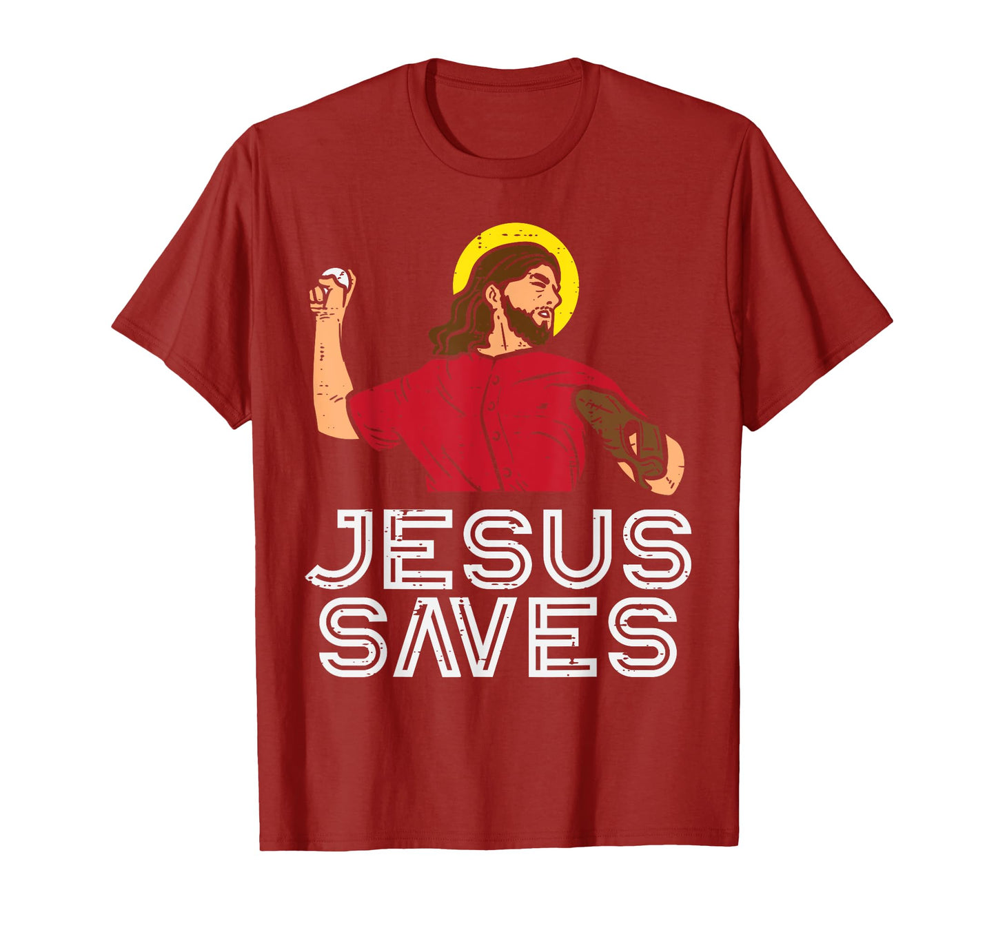 Jesus Saves Baseball God Sports Christian Men Women Kids T-Shirt