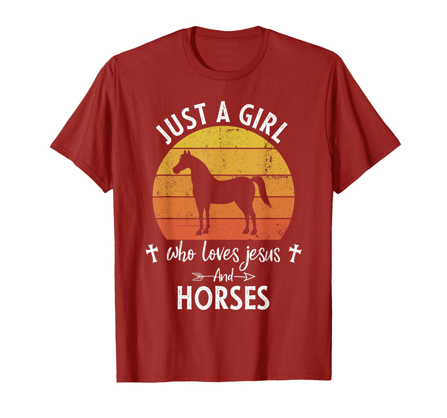 Just A Girl Who Loves Jesus And Horses Cute Christians Gift T-Shirt