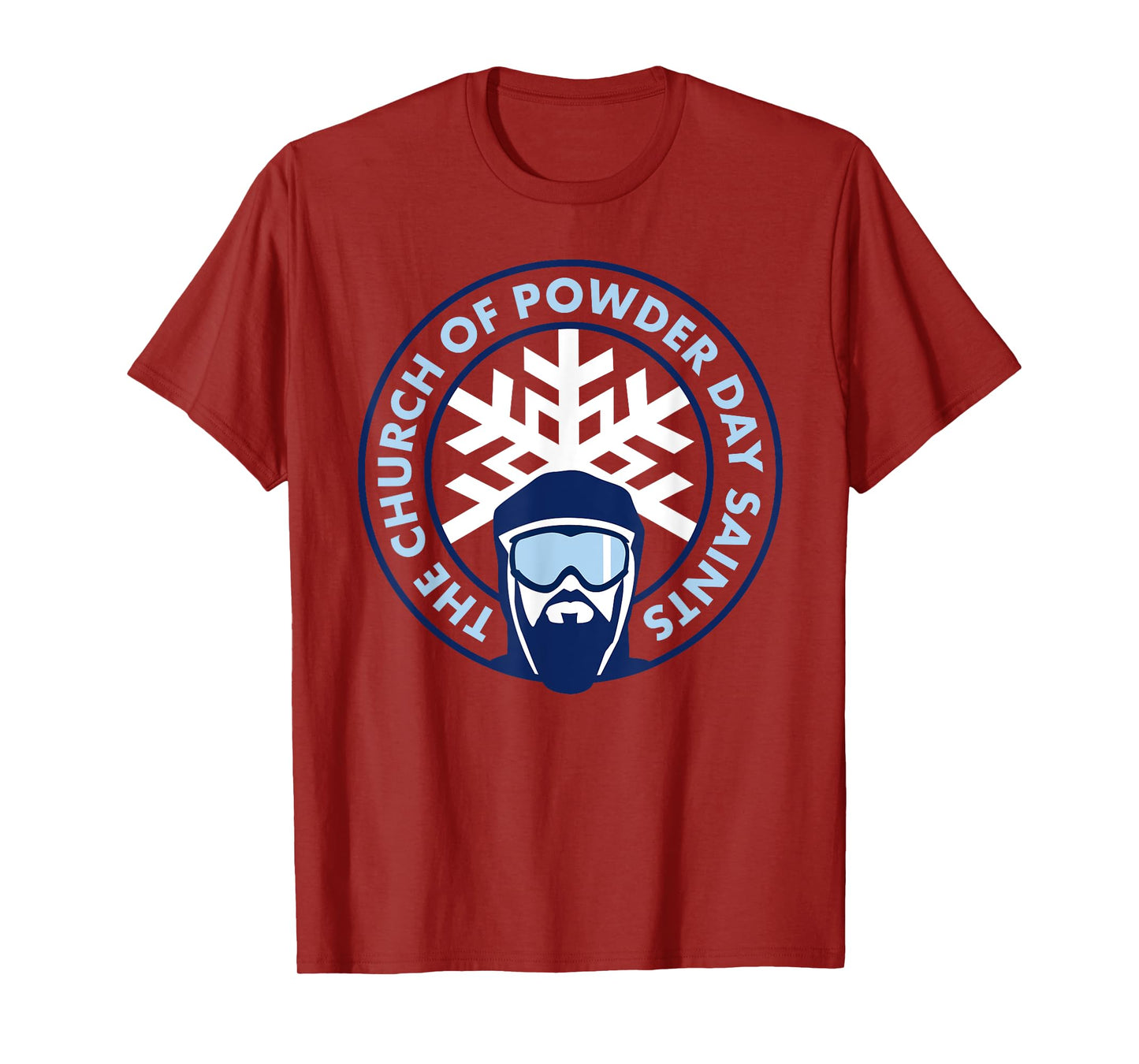 Church of Powder Day Saints Royal Emblem Skiing Shirt T-Shirt