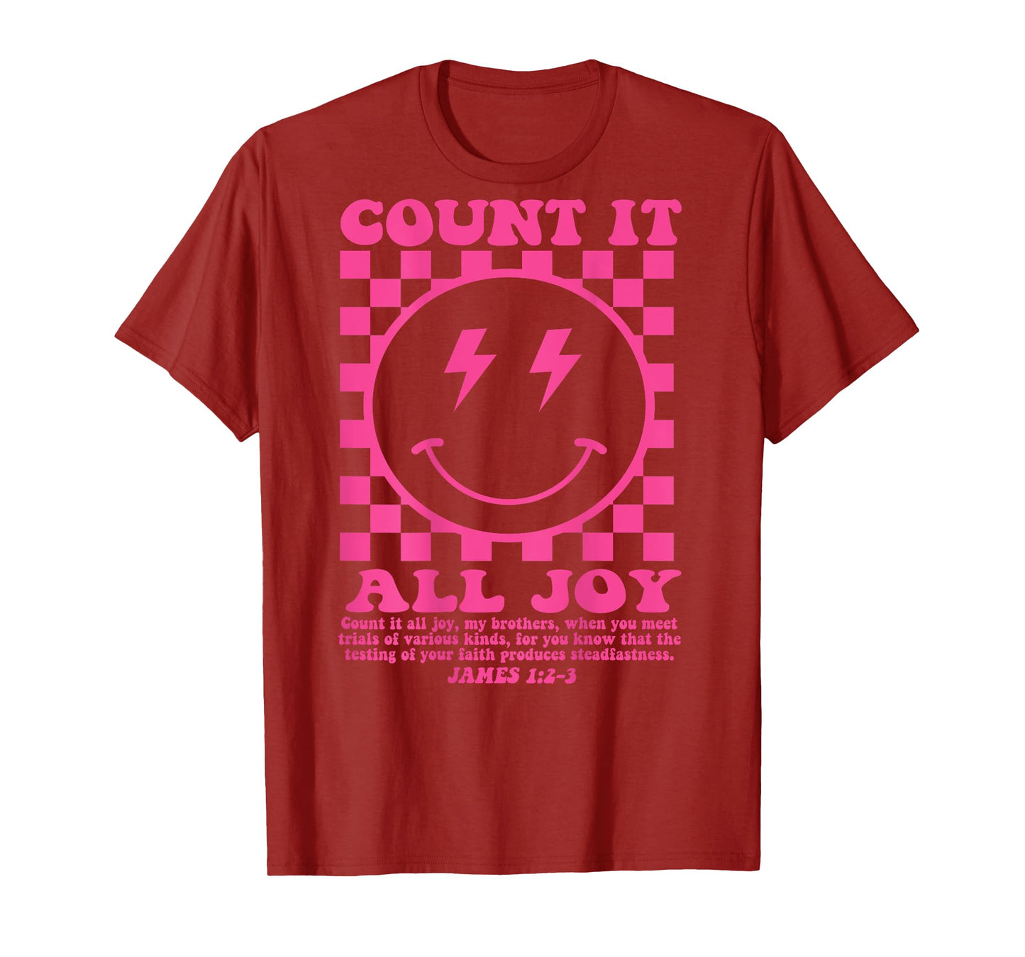 Count It All Joy Bible Verse Jesus Christian Women (On Back) T-Shirt