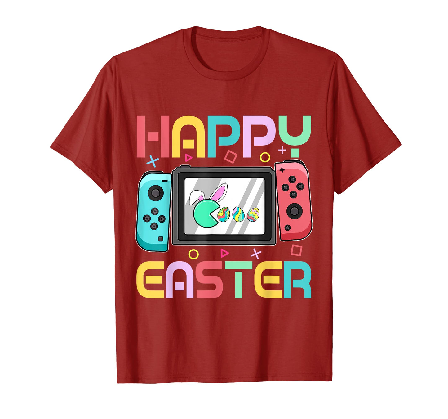 Boys Video Game Eating Happy Easter Day Eggs Gamer Men Kids T-Shirt