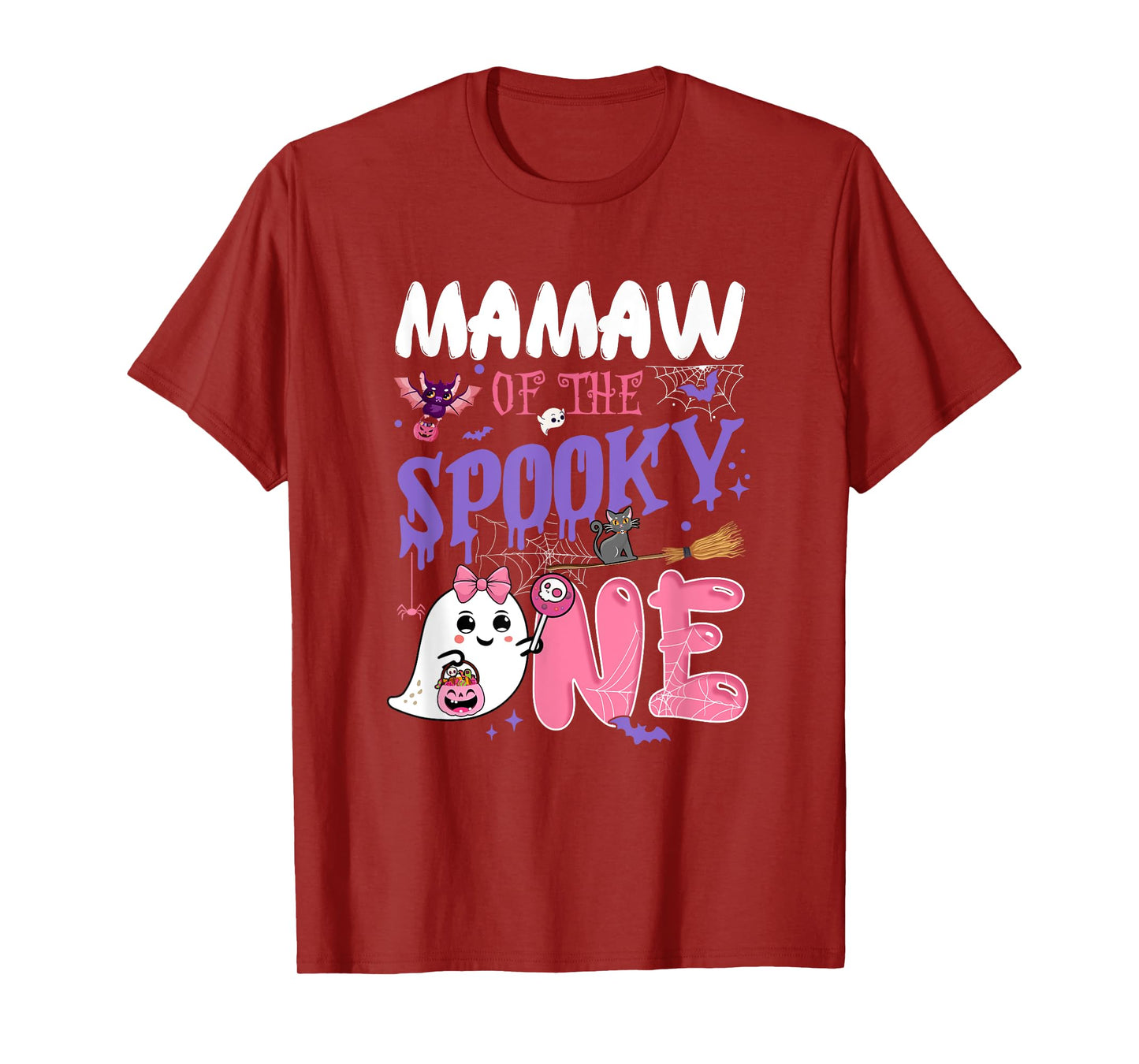 Mamaw Of The Spooky One 1St Birthday Girl Halloween Ghost T-Shirt