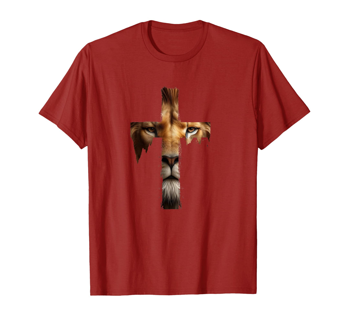 Vintage Jesus God Lion Cross Christian Faith Religion T-Shirt