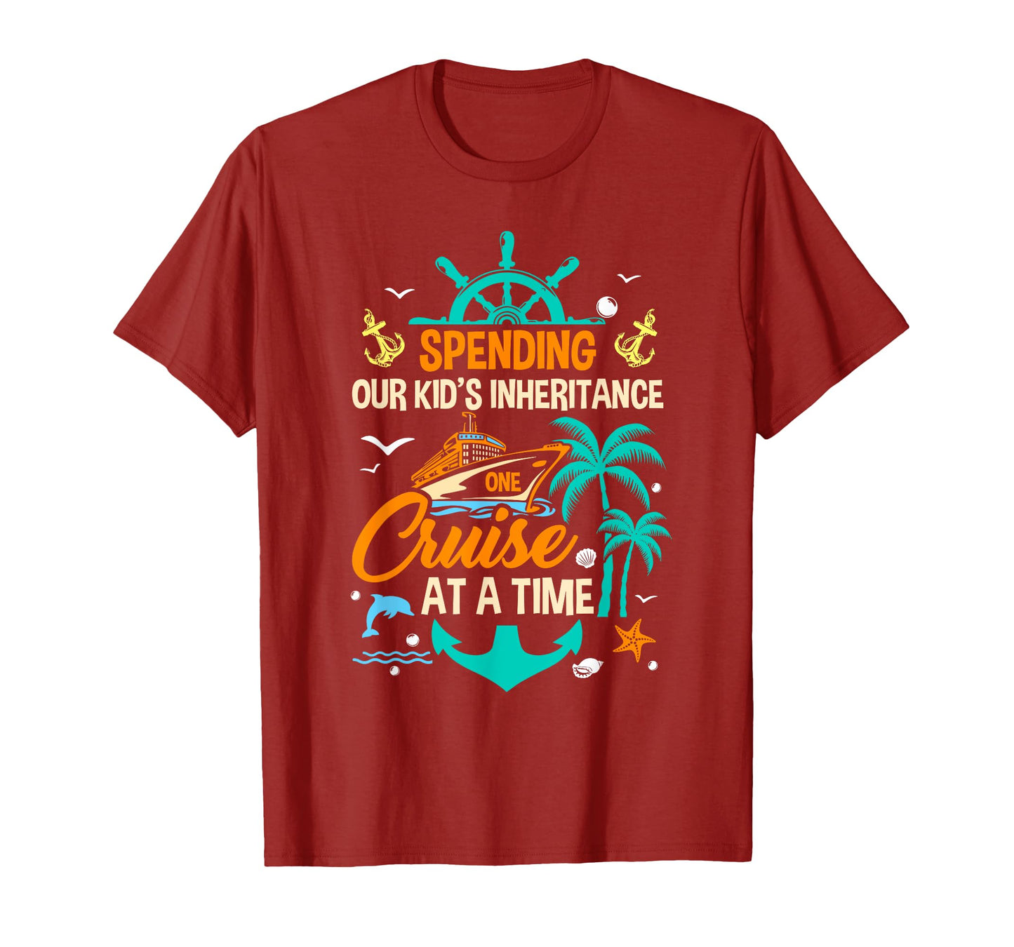 Spending The Kid's Inheritance One Cruise At A Time Funny T-Shirt, Small, Black