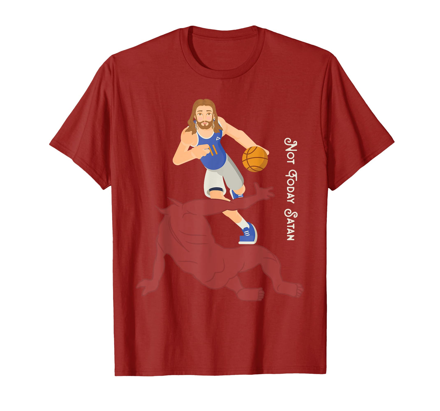 Christian T Shirt Jesus Versus Satan Not Today Basketball T-Shirt