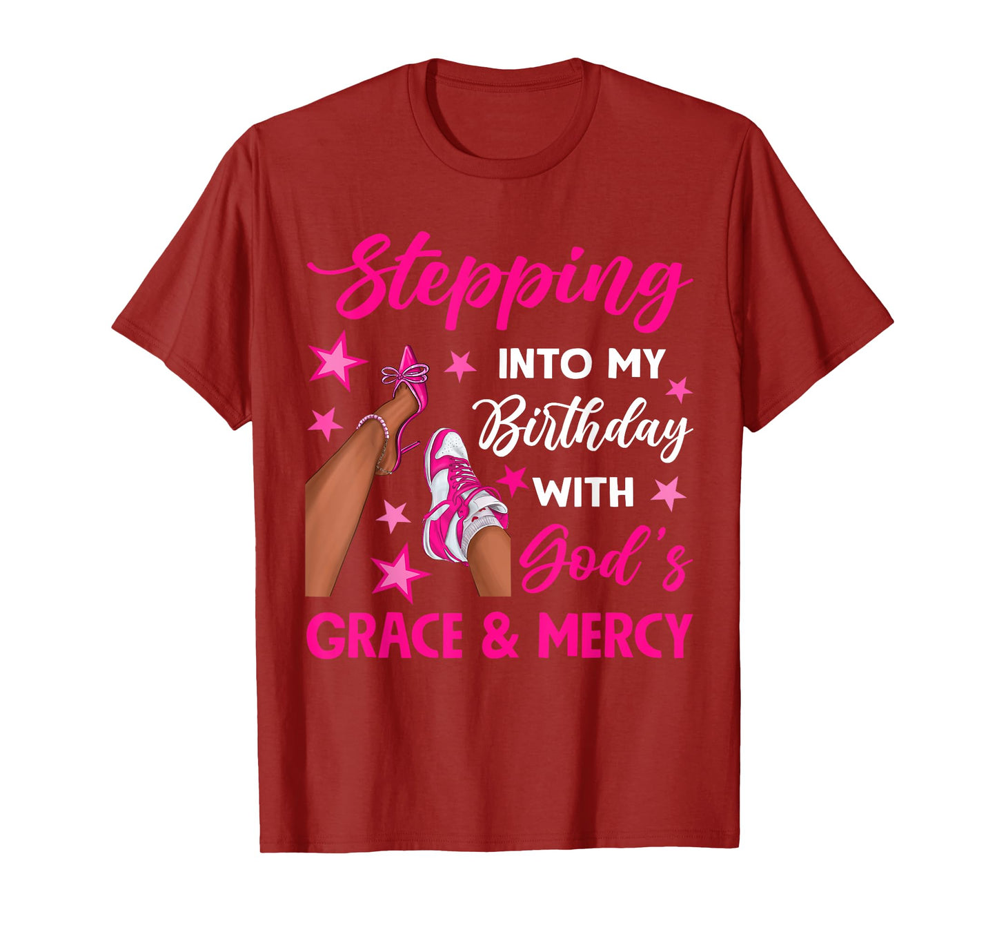 Stepping Into My Birthday High Heel Shoe Birthday Woman Girl T-Shirt