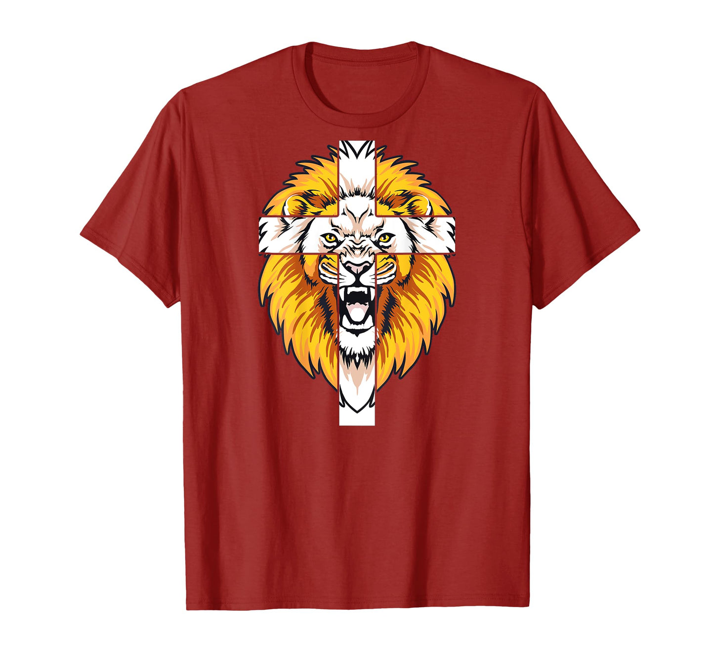Lion This DAD Pray God Jesus Cross Christian Dad Art ON Back T-Shirt