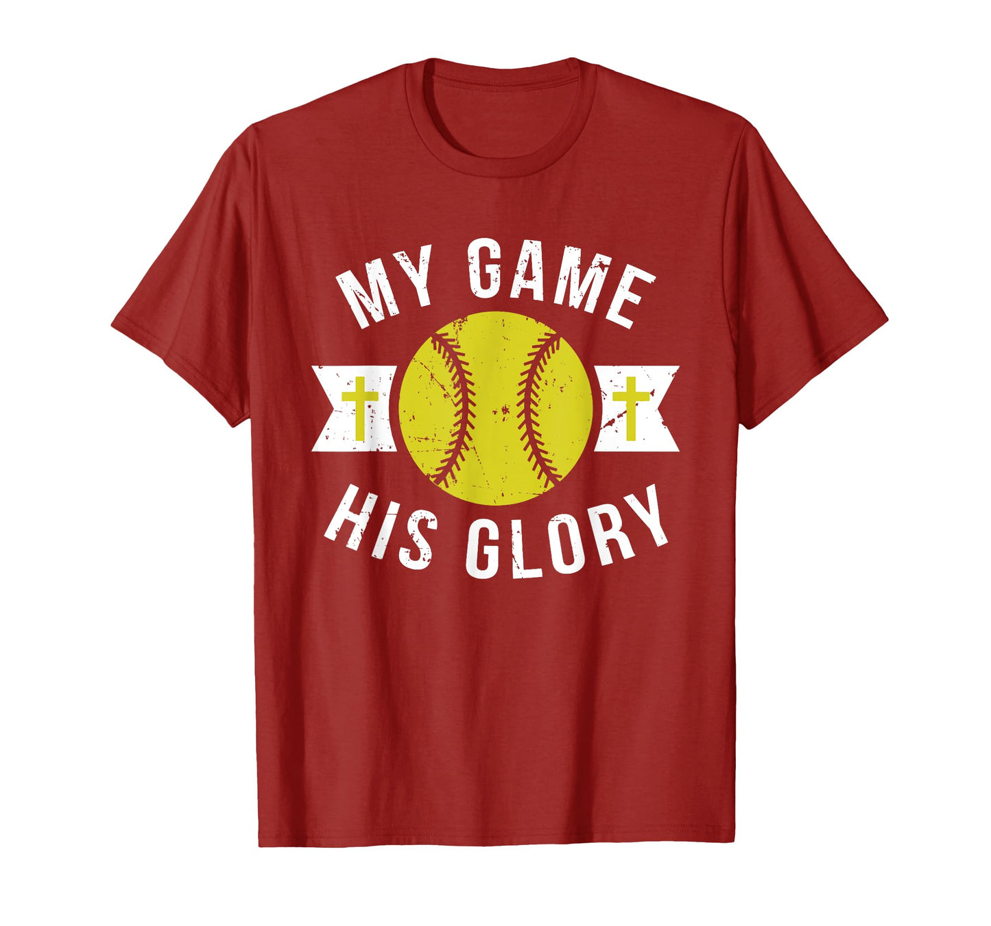 Inspirational Christian Messages Softball Graphic With Cross T-Shirt