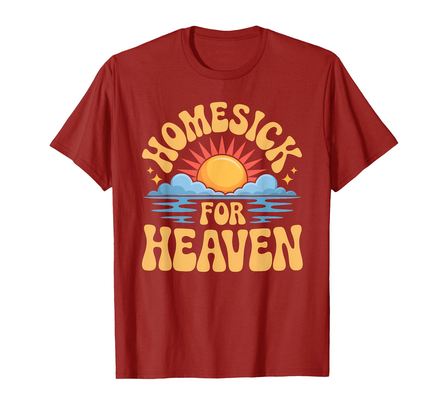 Homesick for Heaven Funny Groovy Hippie God Meme T-Shirt
