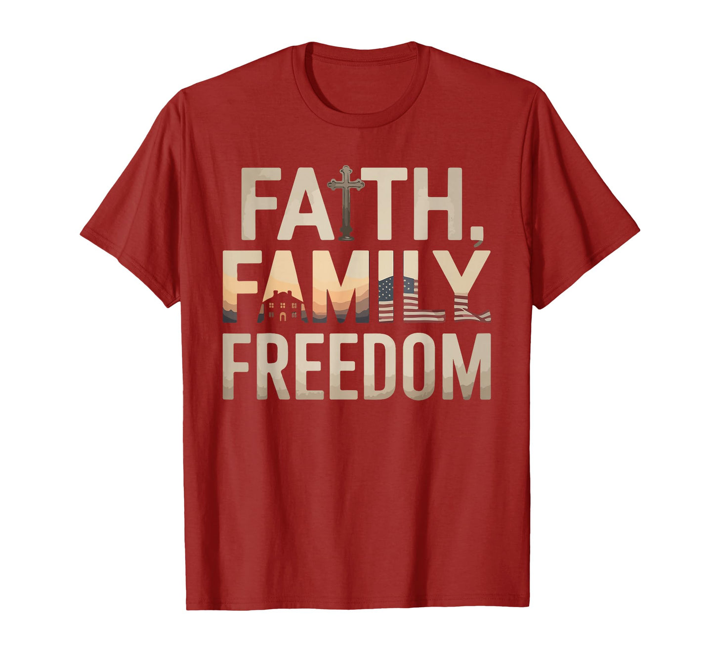 Faith Family Freedom 4th Of July American Patriotic T-Shirt