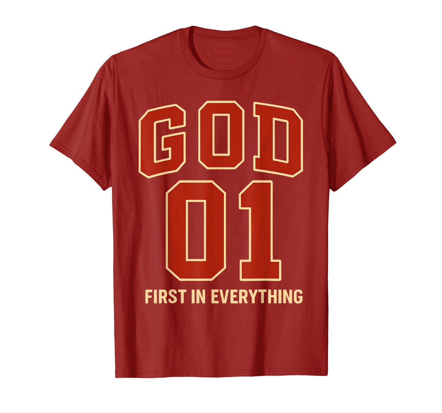 God is #1 First Sports Jersey Style Christian Faith Based T-Shirt