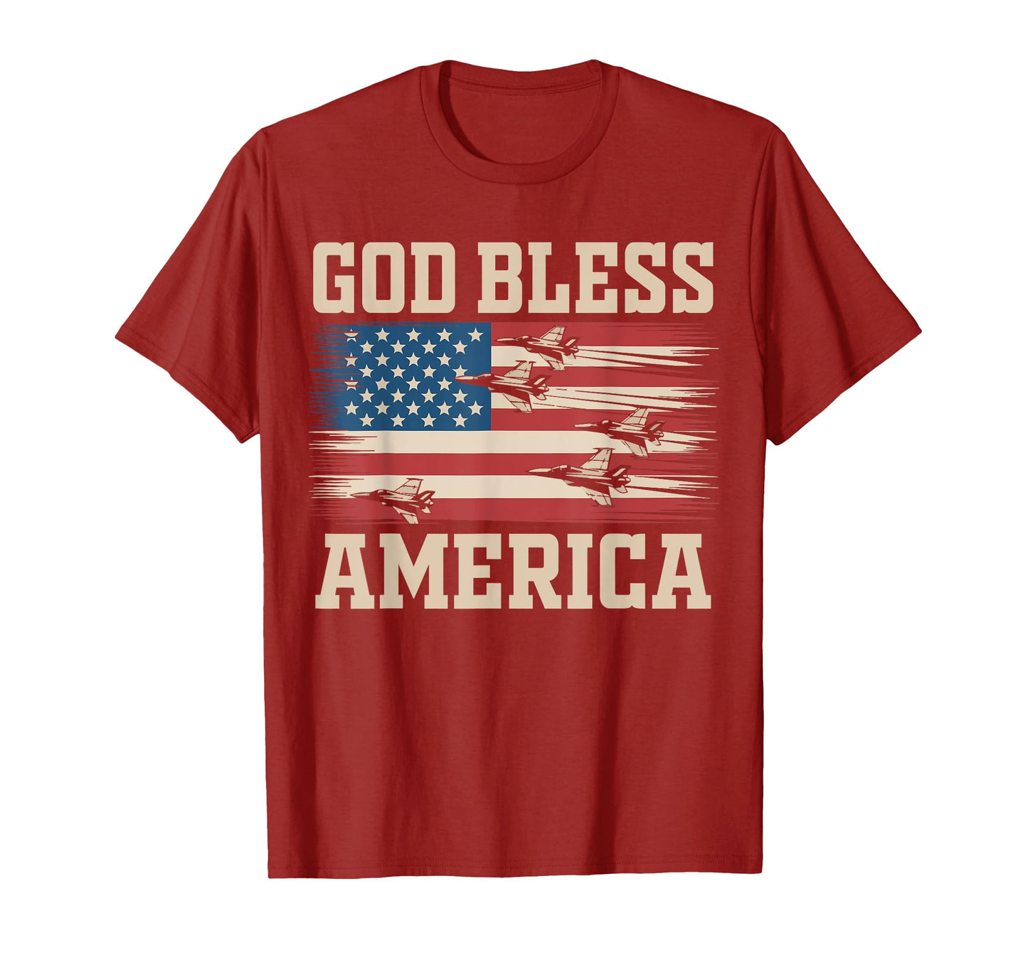 God Bless America Toddler USA Patriotic Fighter Jet 4th july T-Shirt