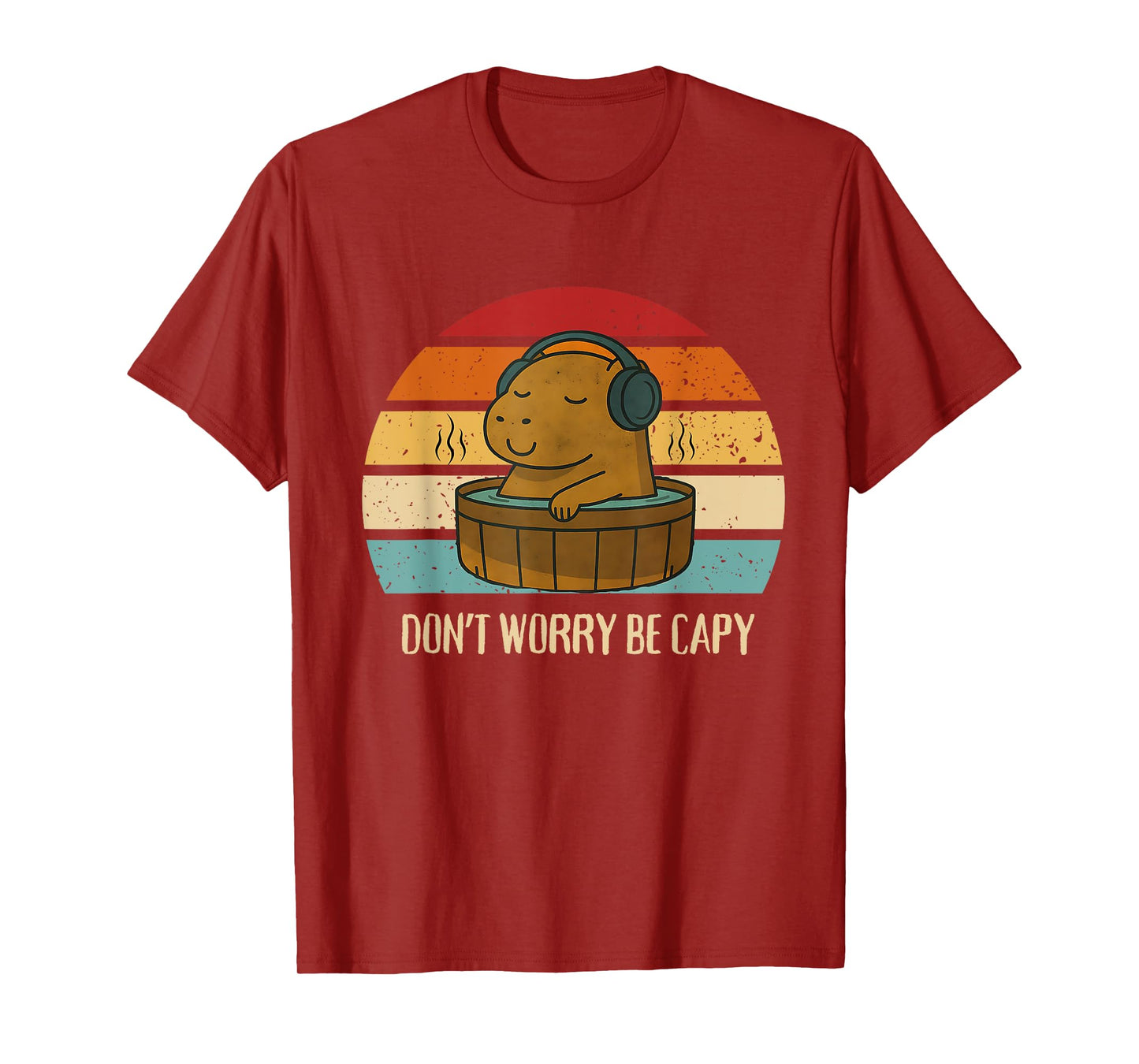 Retro Don't Worry Be Capy Vintage Capybara Kids Family T-Shirt