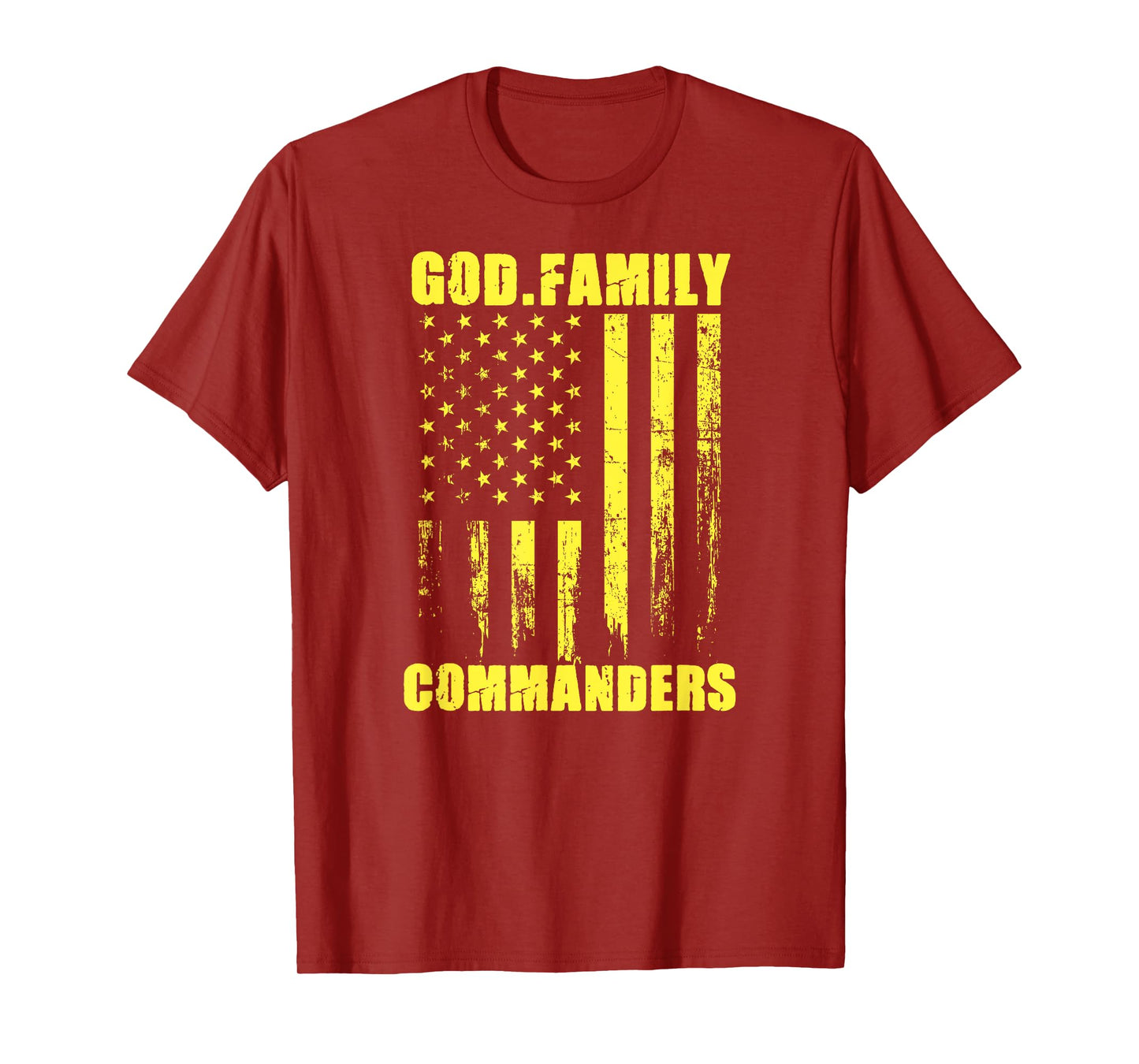 Washington County Commanders God. Family. Vintage USA Flag T-Shirt