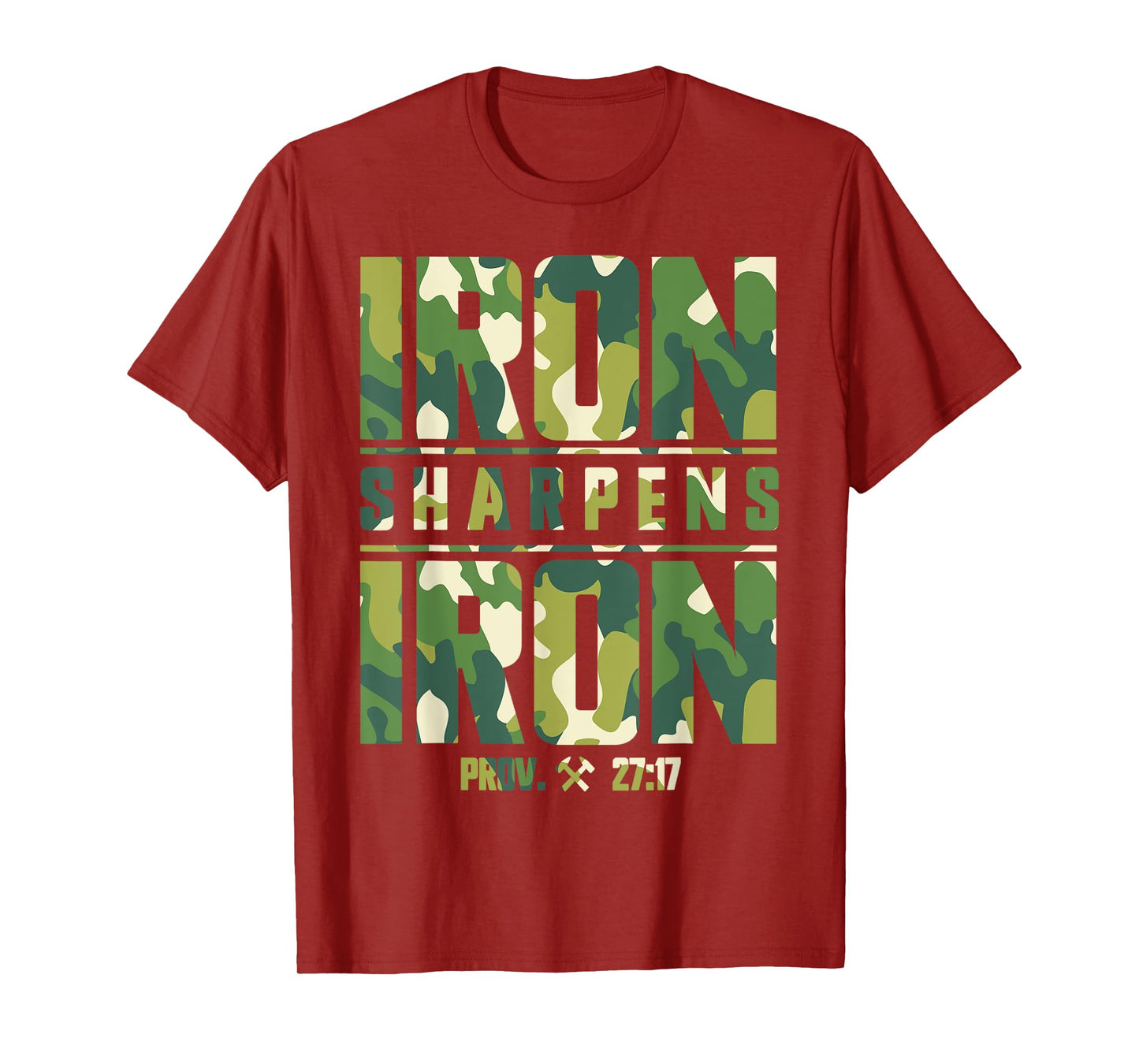 Iron Sharpens Iron Christian Men Camo Camouflage Army T-Shirt
