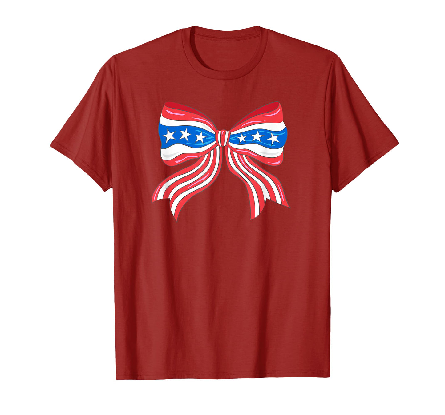 Preppy Patriotic Bow USA Flag T-Shirt