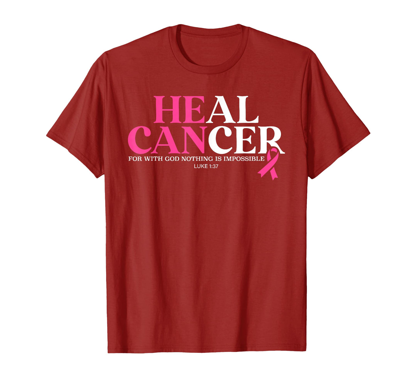 Heal Cancer Believe God Christian Breast Cancer Awareness T-Shirt