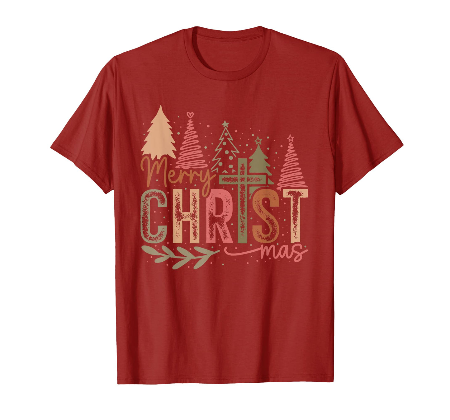 Merry Christ Mas Christmas Christian Faith Jesus Cross T-Shirt