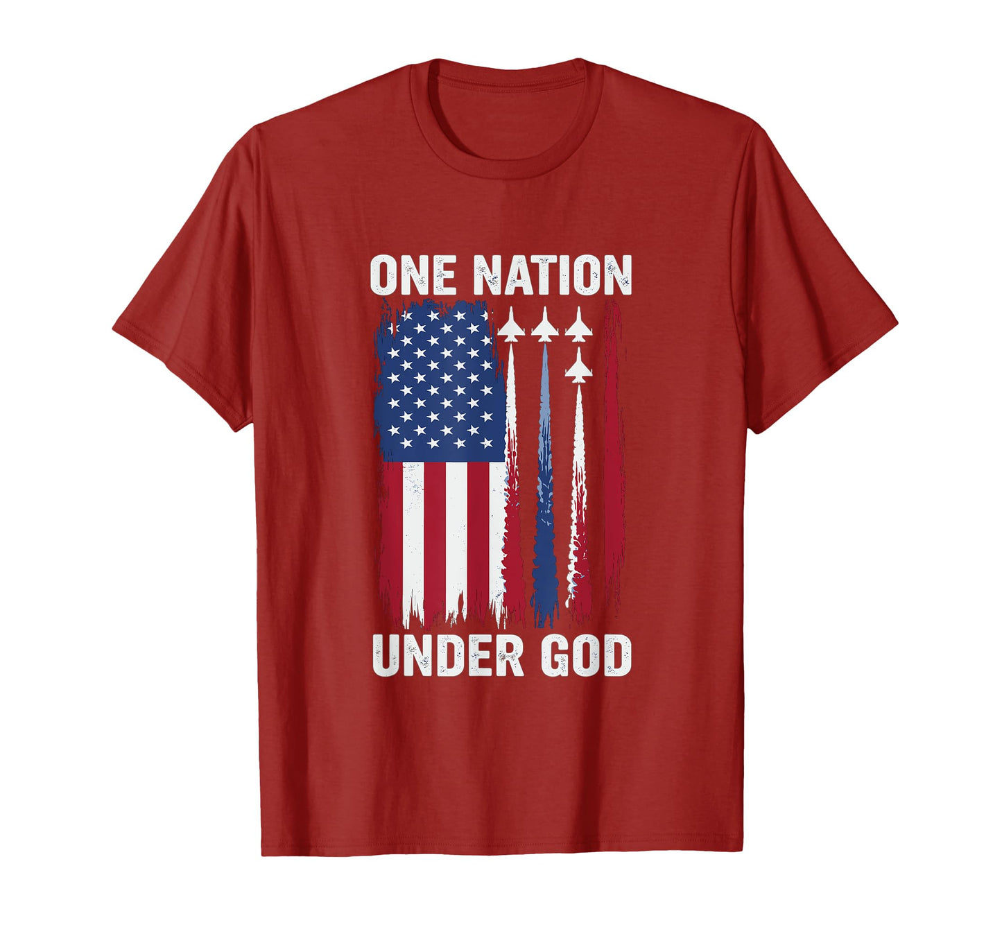 One Nation Under God American Flag Jet Patriot USA for Men T-Shirt