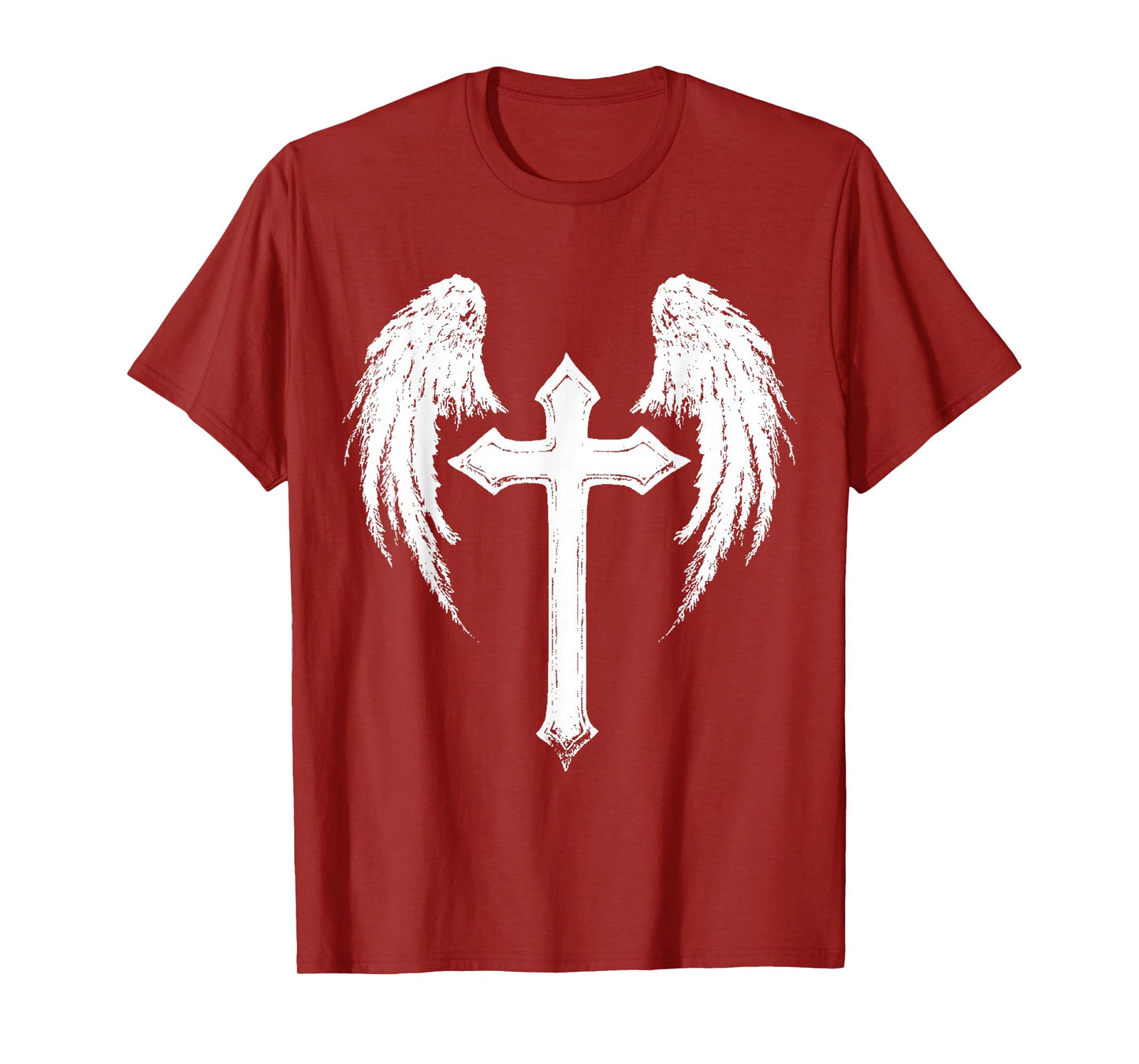 Jesus Cross with Angel Wings White T-Shirt