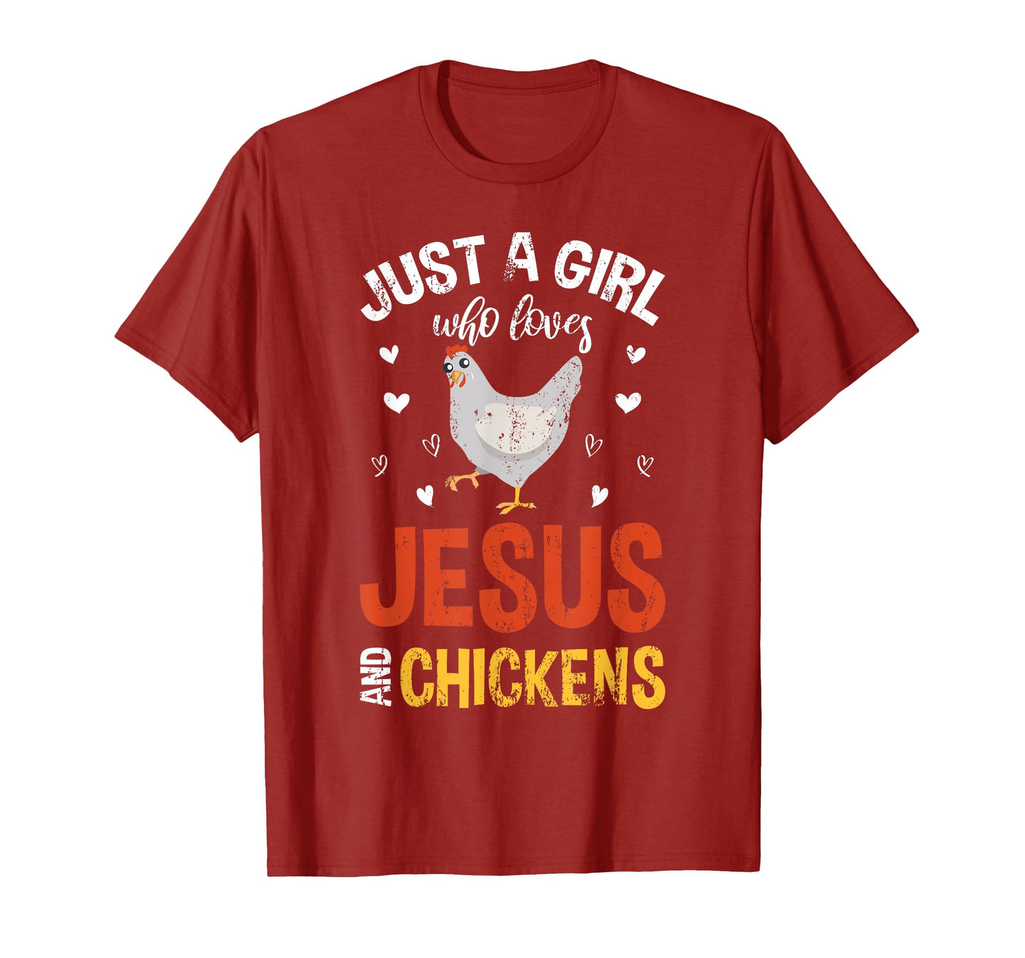 Funny Chicken Christian Farmer Women Girls Prayer Jesus T-Shirt