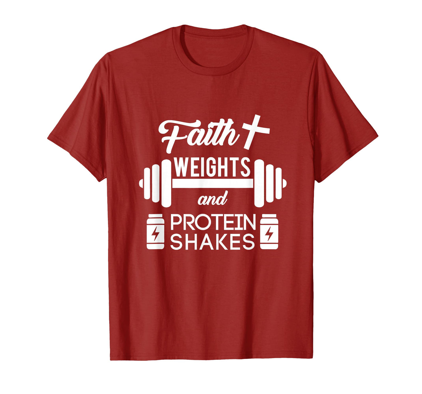 Faith Weights Christian Gym Weightlifting Workout Shirt T-Shirt