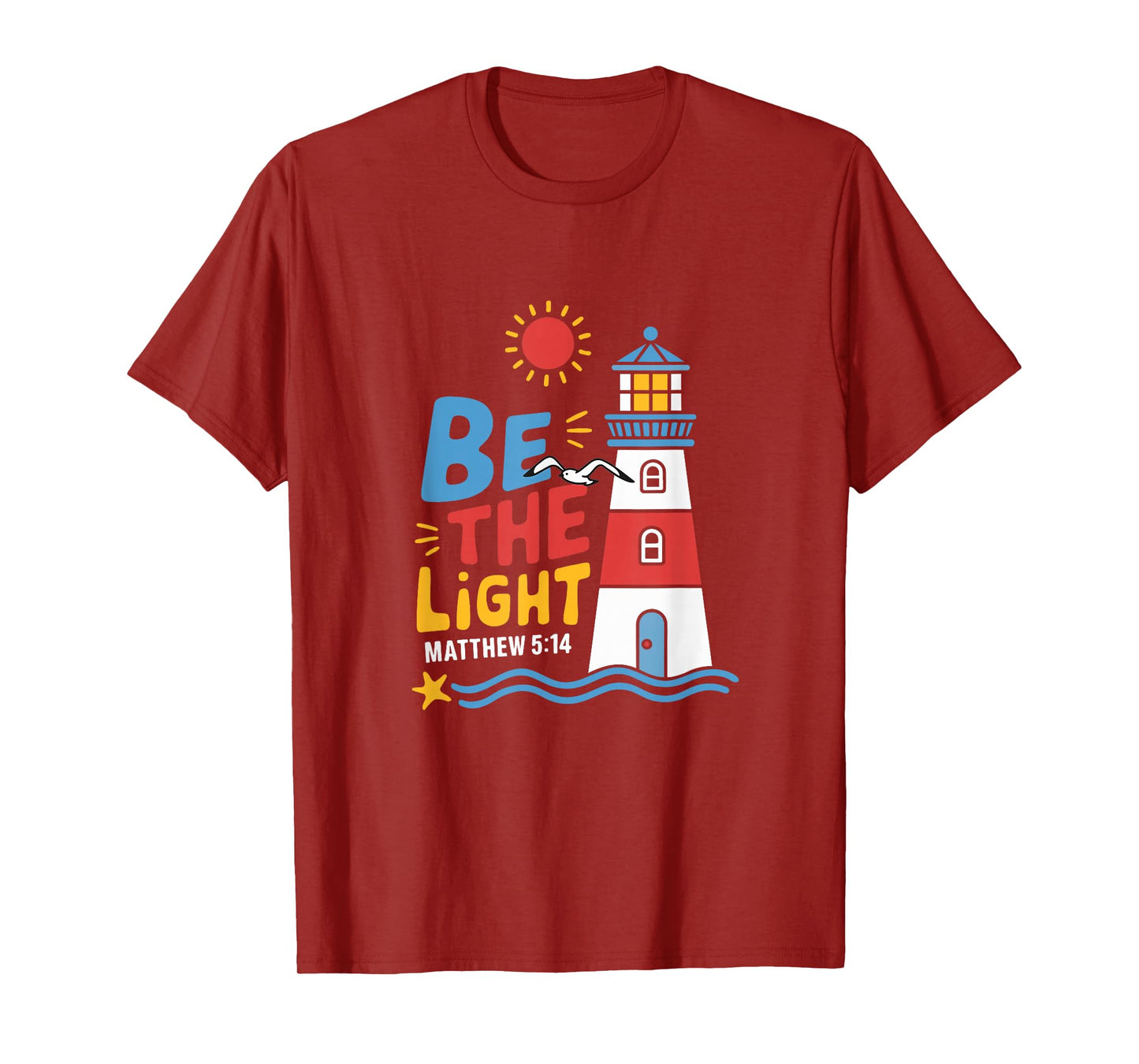 Casual Summer Lighthouse Bible verse Christian shirt T-Shirt