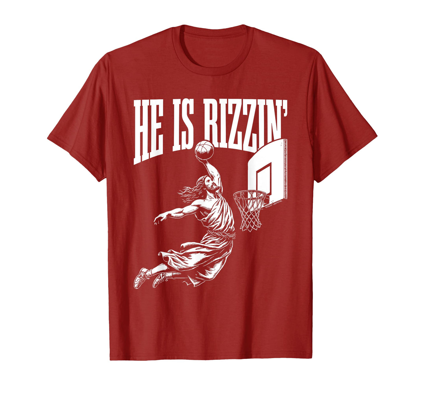 He Is Rizzin Funny Jesus Basketball Meme Easter Christian T-Shirt