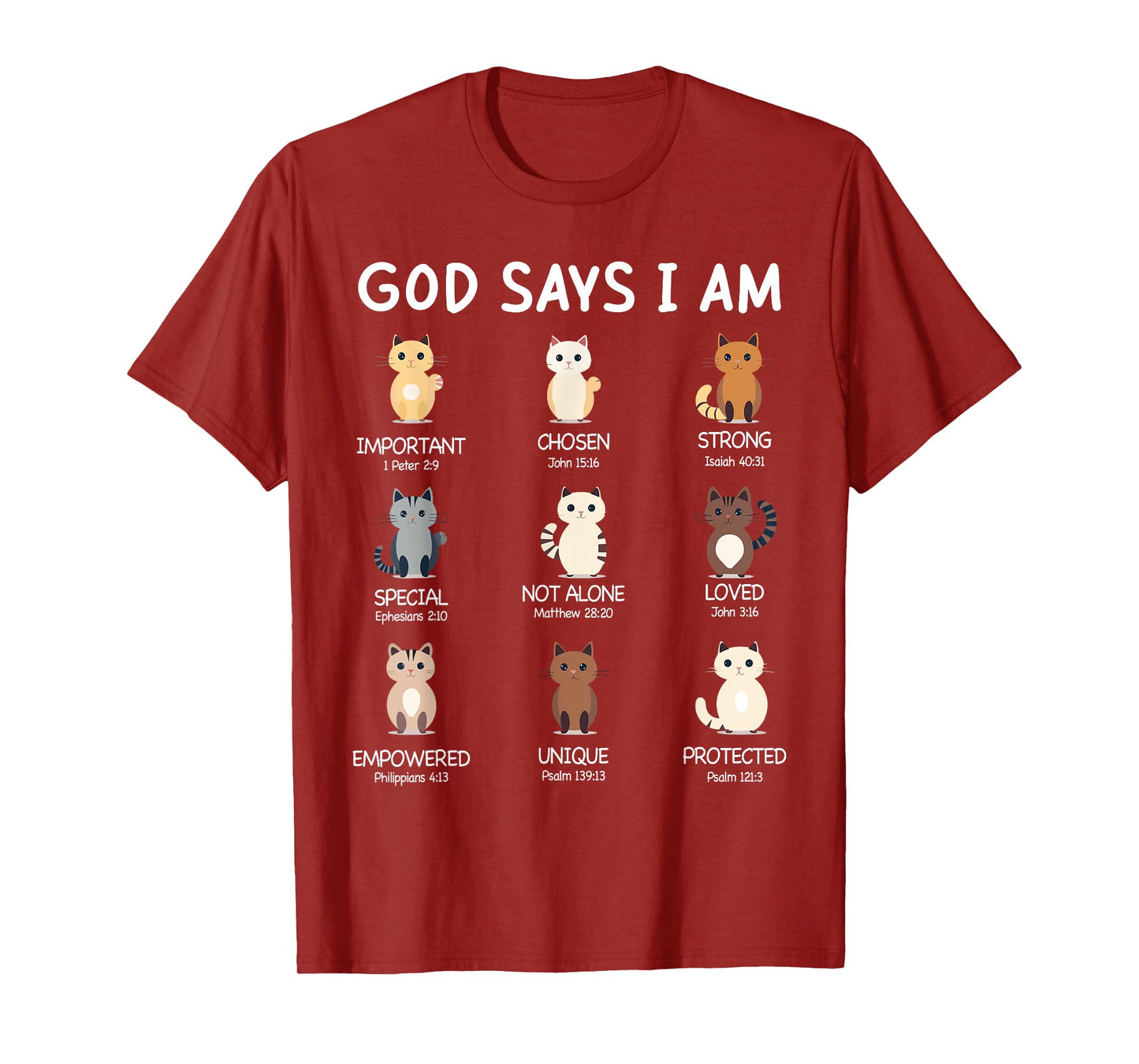 Cute God Says I Am Cat Lover Funny Christian Kids Girls T-Shirt