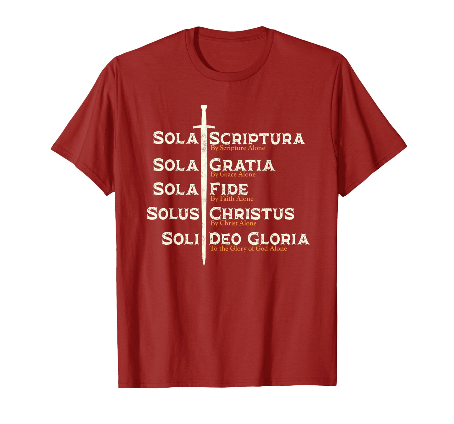 Five Solas of the Reformation Shirts Reformed Theology Bible T-Shirt