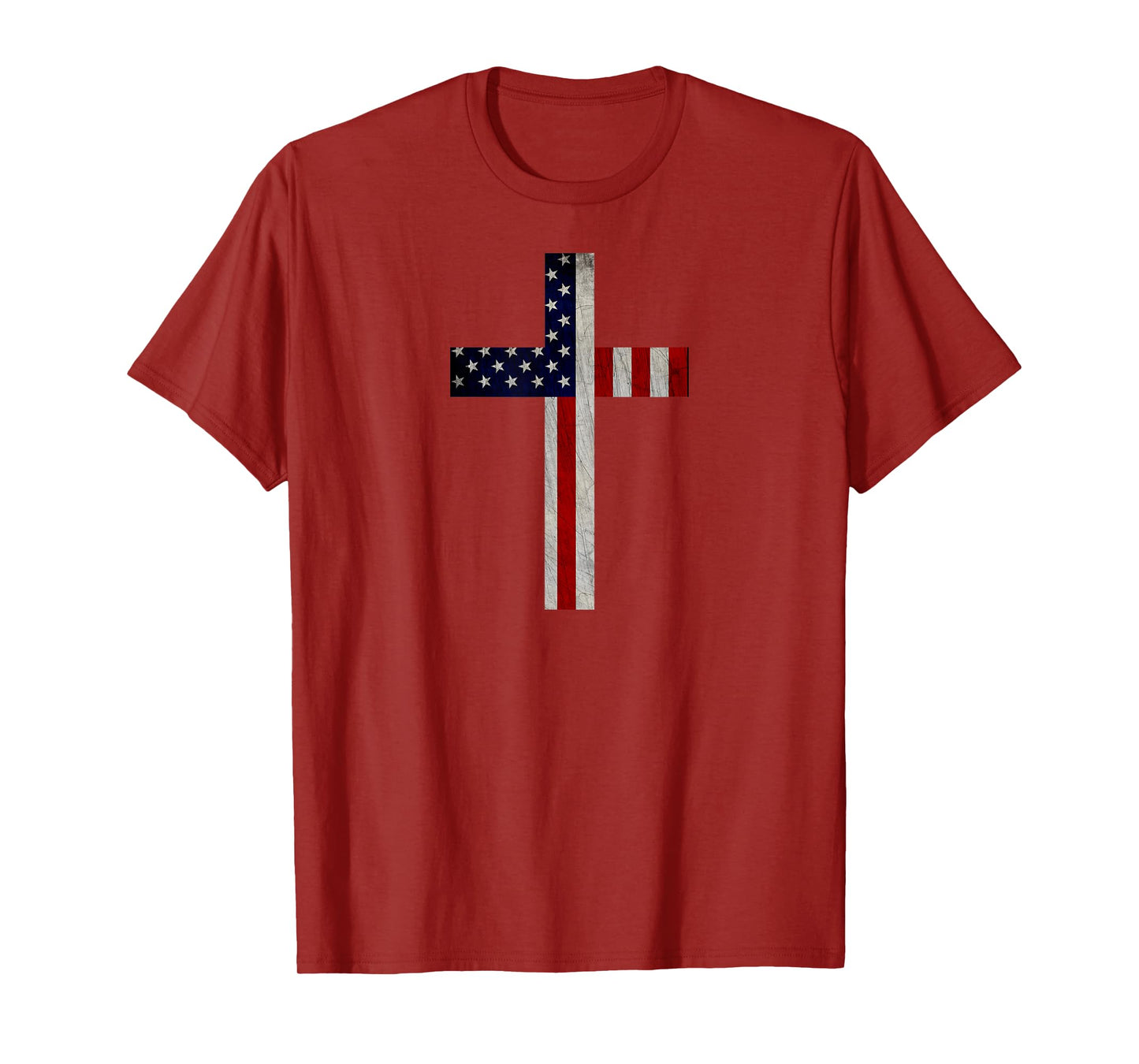 Vintage American Flag Christian Cross USA Patriotic Gift T-Shirt