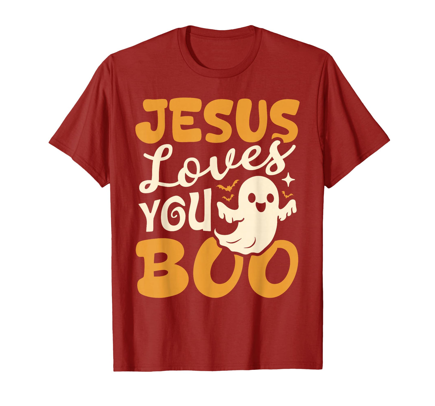 Jesus Loves You Boo Christian Halloween Ghost Funny T-Shirt