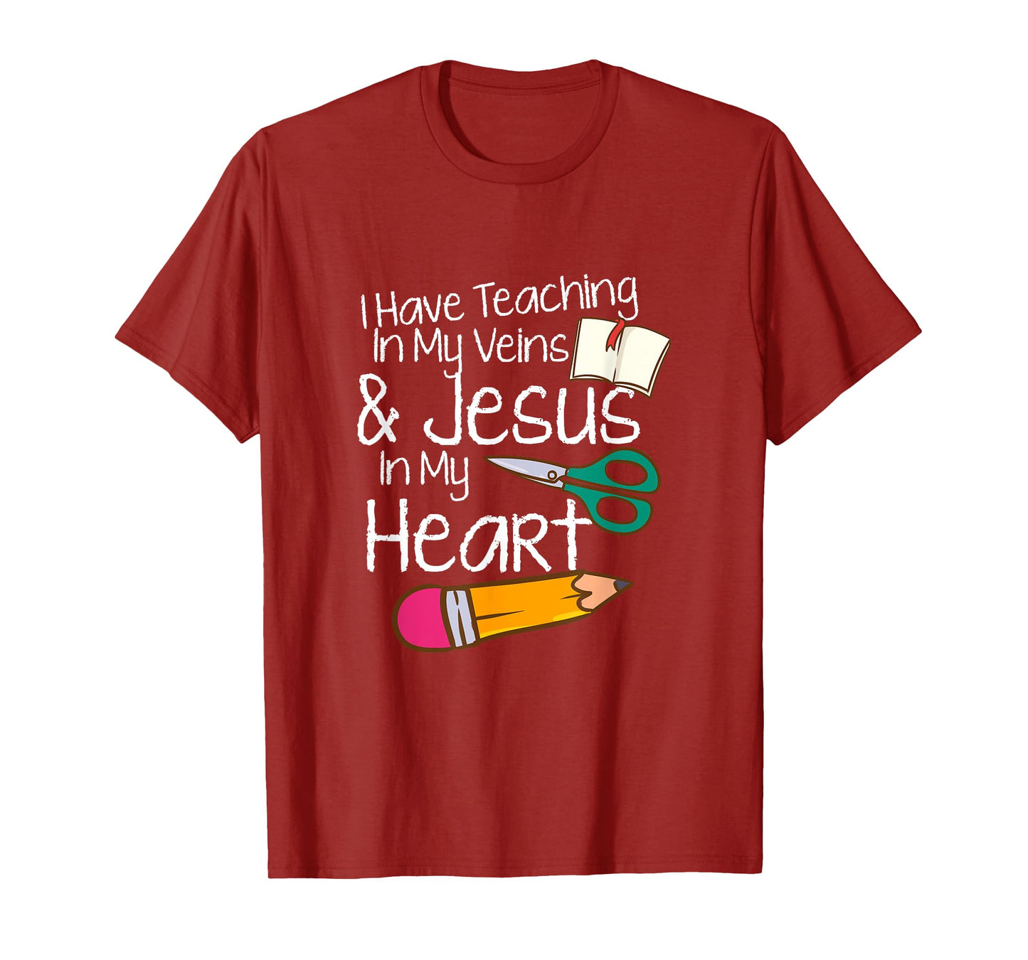 Teaching In My Veins Jesus In My Heart Sunday School Teacher T-Shirt
