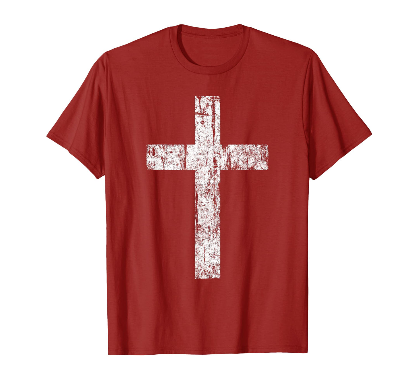 Cross Distressed Style Inspirational Christian Faith T-Shirt