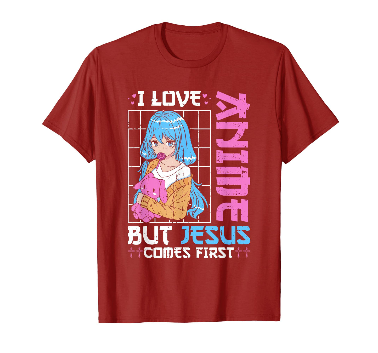 I love Anime but Jesus comes first Anime Lovers T-Shirt