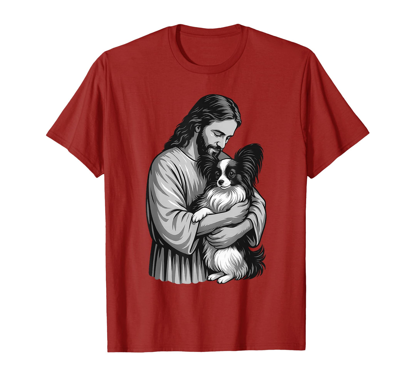 Papillon Dog And Jesus Christian Faith Dog Lover T-Shirt
