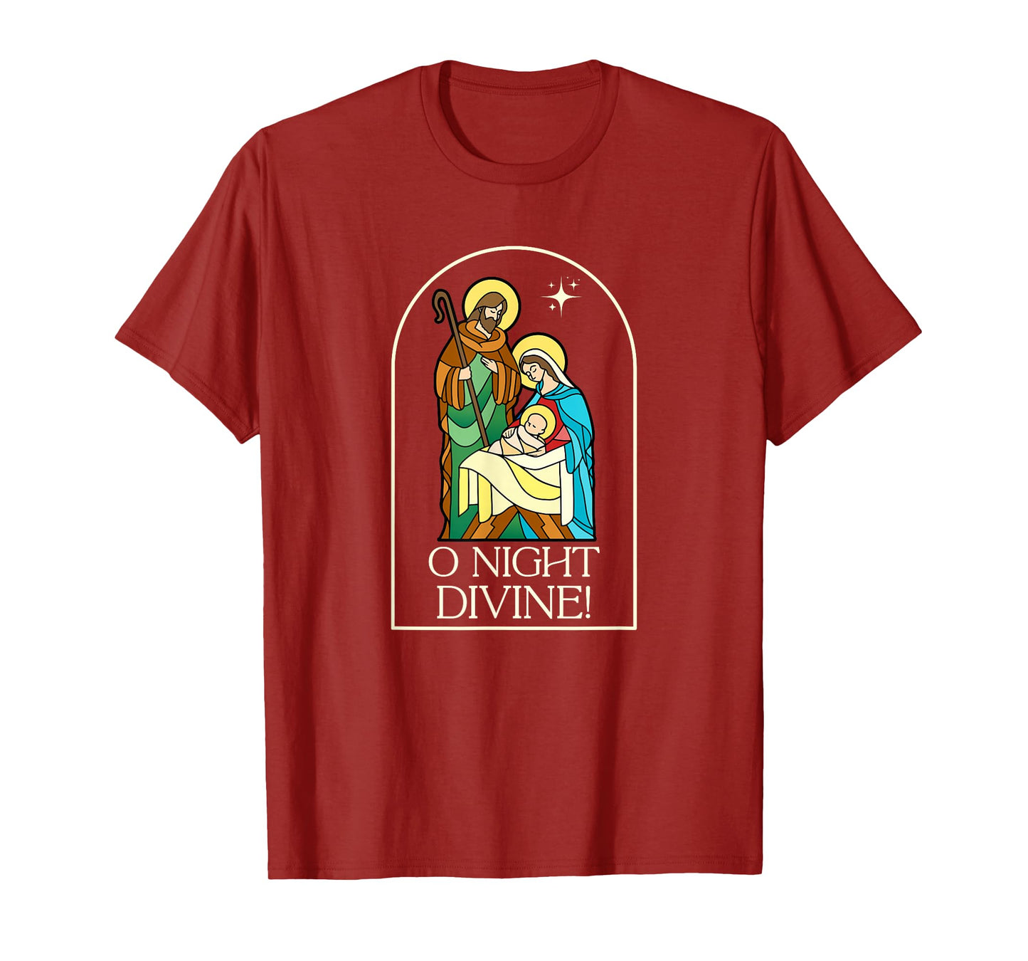 Christmas Nativity Scene O Night Divine Jesus Mary Joseph T-Shirt