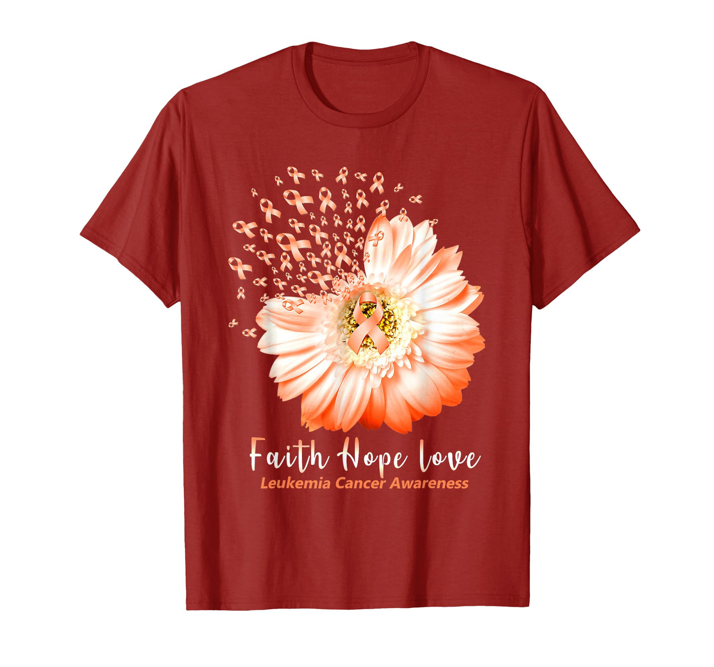 September Faith Hope Love Orange Ribbon Leukemia Awareness T-Shirt