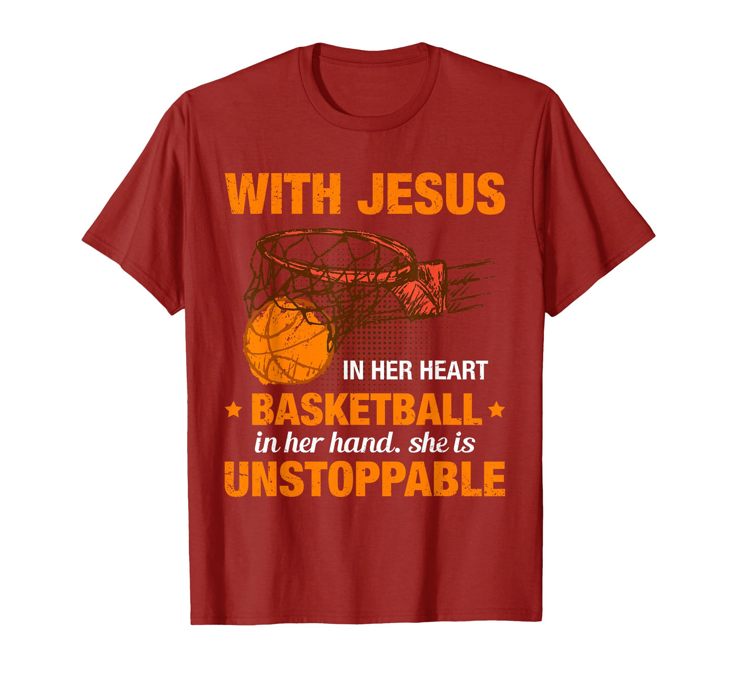 Christian Basketball Girl Religious Jesus Basketball Lover T-Shirt