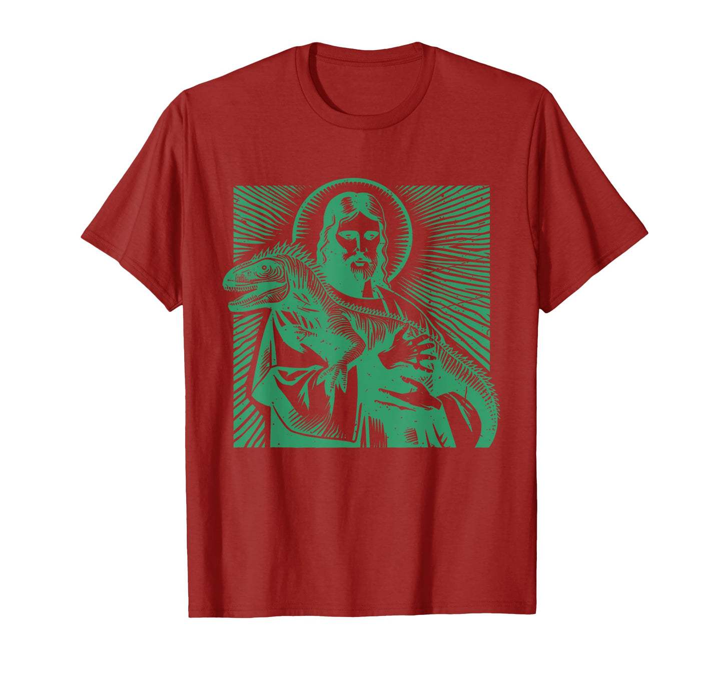 Vintage Jesus Holding Dinosaur T-Rex Lover Christian Faith T-Shirt